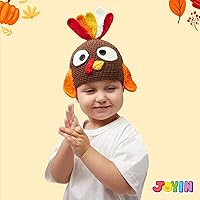 Vista 5 de JOYIN Gorro de pavo con orejeras - Accesorio de fotografía para bebés pequeños, carnaval cosplay