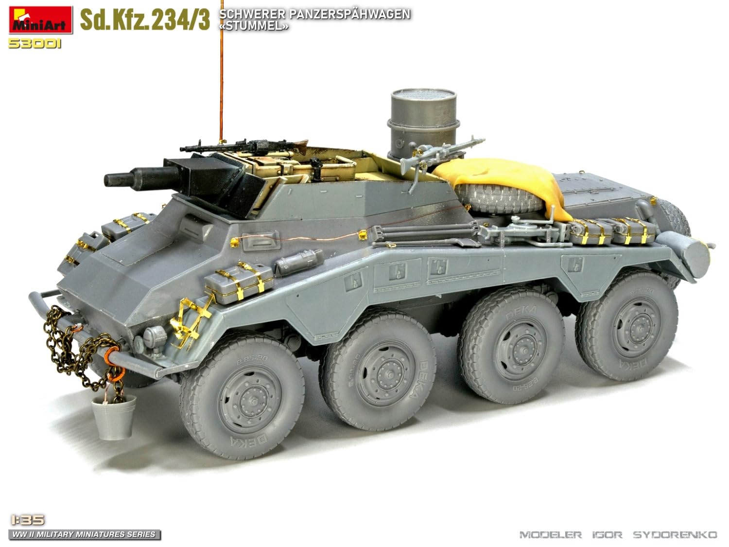 Mini Art 53001 1:35 SD.Kfz.234/3 Schw. Panzer Stummel - wierna reprodukcja, modelarstwo, zestaw z tworzyw sztucznych, rękodzieło, hobby, klejenie, modelarstwo, montaż, niemalowane