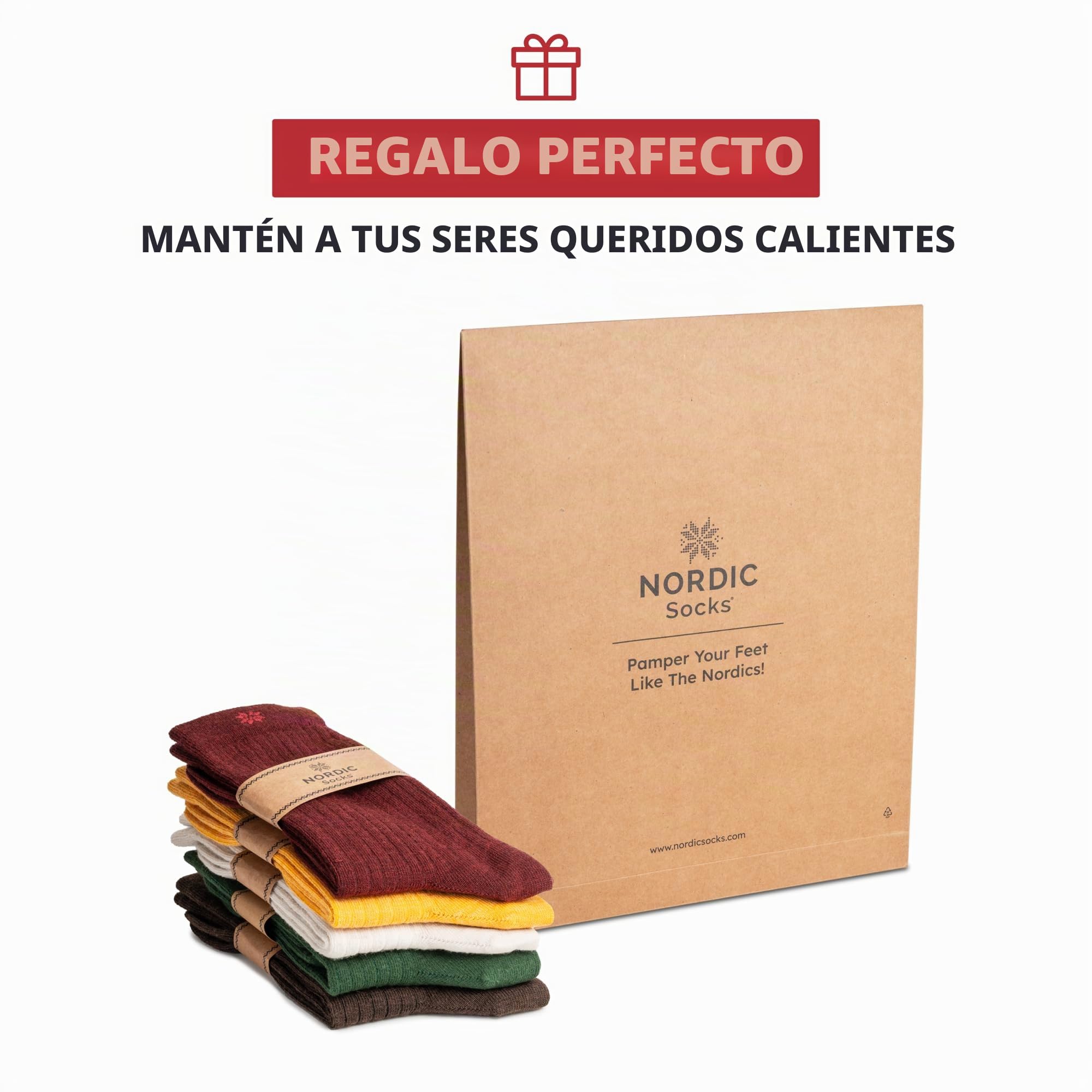 NORDIC Socks Calcetines para Vestir Lana Merino 5 pares | Ajuste Seguro, Antiampollas, Lana Merino Fina