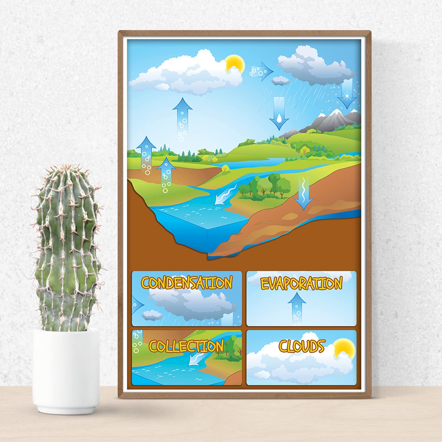 Artist Unknown The Water Cycle - Science Classroom Decorations - 12-Inch by 18-Inch - Science Supplies for Classrooms - for High School, Middle School, Elementary CPS052 - Image 5