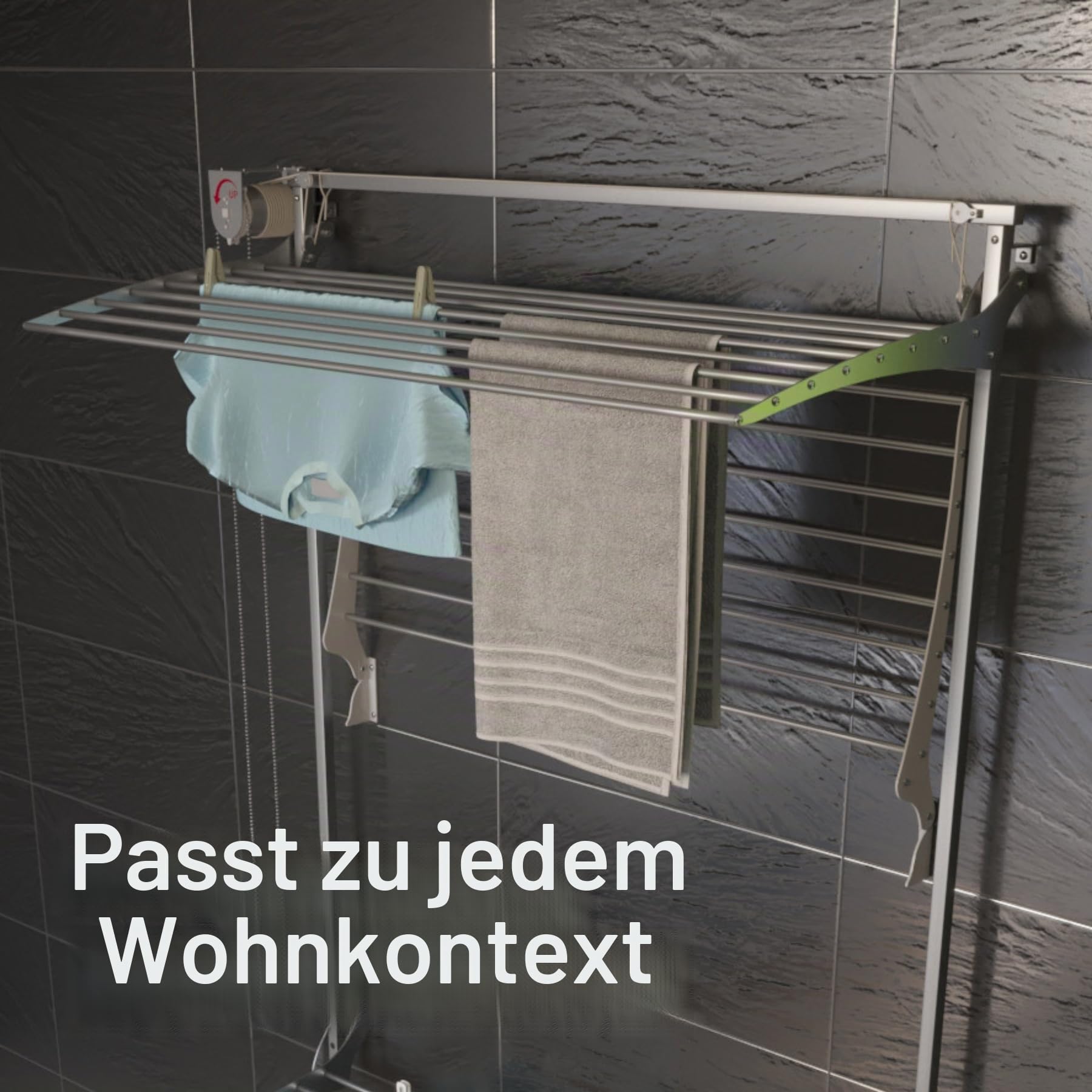 Foxydry Tower Wand Wäscheständer, vertikaler Wäscheständer für den Innen- und Außenbereich aus Aluminium und Stahl (Weiß, 100)