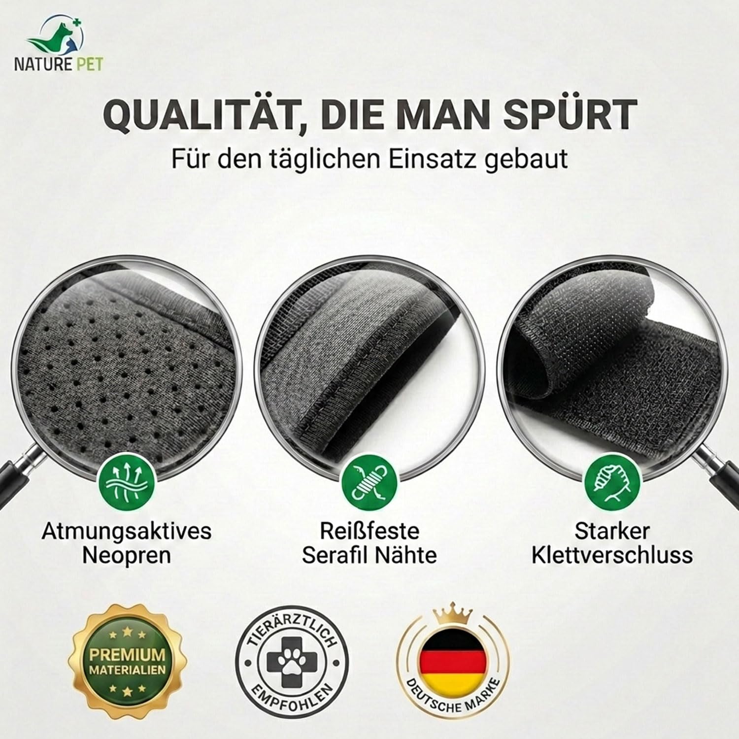 Nature Pet SPRUNGGELENK BANDAGE HUND HINTERBEIN – Sprunggelenk Bandage mit Leckschutz Hund – verstellbare Tarsal-Stulpen für Hunde zur Stabilisierung & Schutz des Hinterbeins – 165° Winkel/Größe L