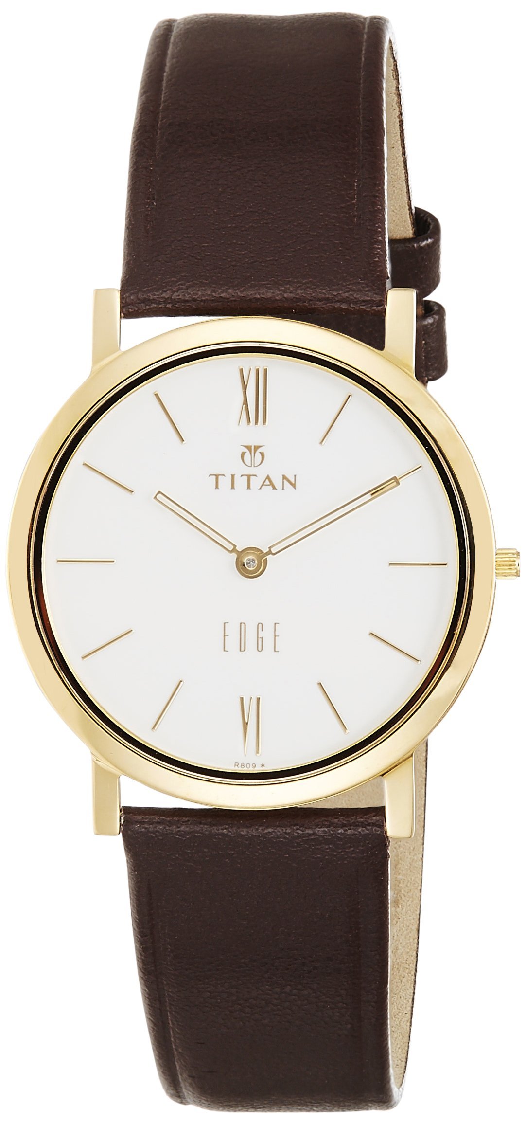 Titan Edge Quartz Analog White Dial Leather Strap Watch for Men-NS679YL01 (B00821GGT8) Amazon Price History, Amazon Price Tracker