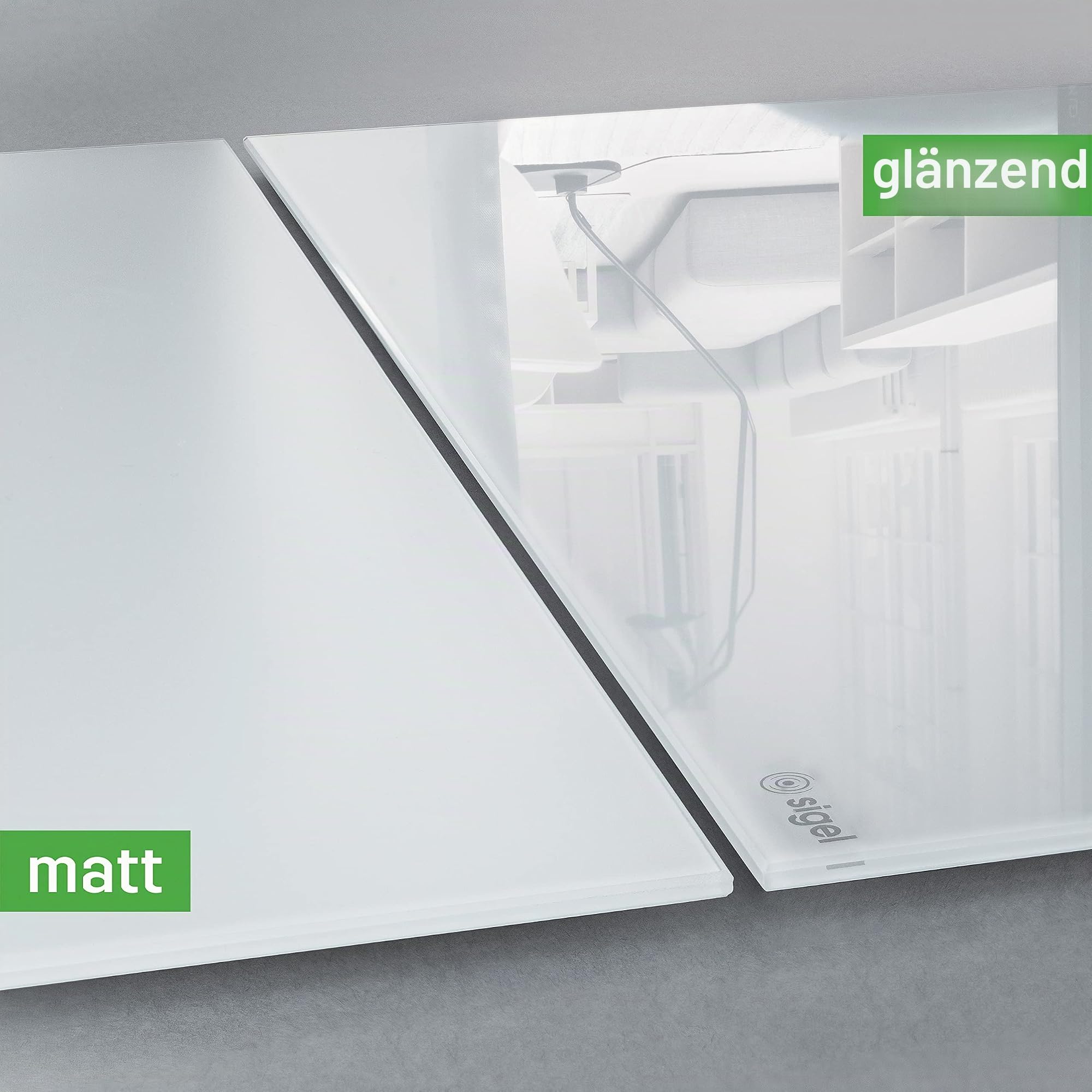 SIGEL GL143 Premium Glas-Magnettafel 48 x 48 cm aquamarin hochglänzend, SGS geprüft, einfache Montage, incl. 3 Magnete, Artverum | 4004360792649