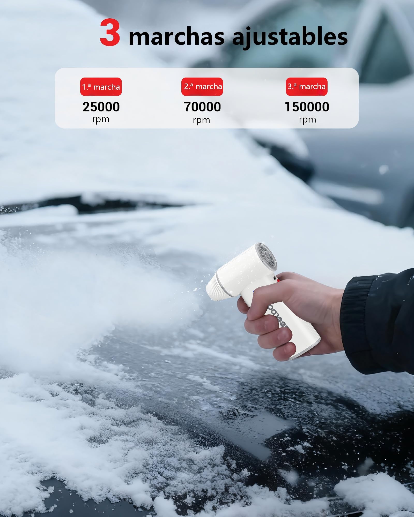 GOOLOO F3 Dépoussiéreur Électrique à air Comprimé – Souffleur PC 150 000 TR/Min, 52 M/S, 3 Vitesses Réglables, avec Fonction de Charge Rapide, Pour PC, Voiture, Extérieur, Canapé