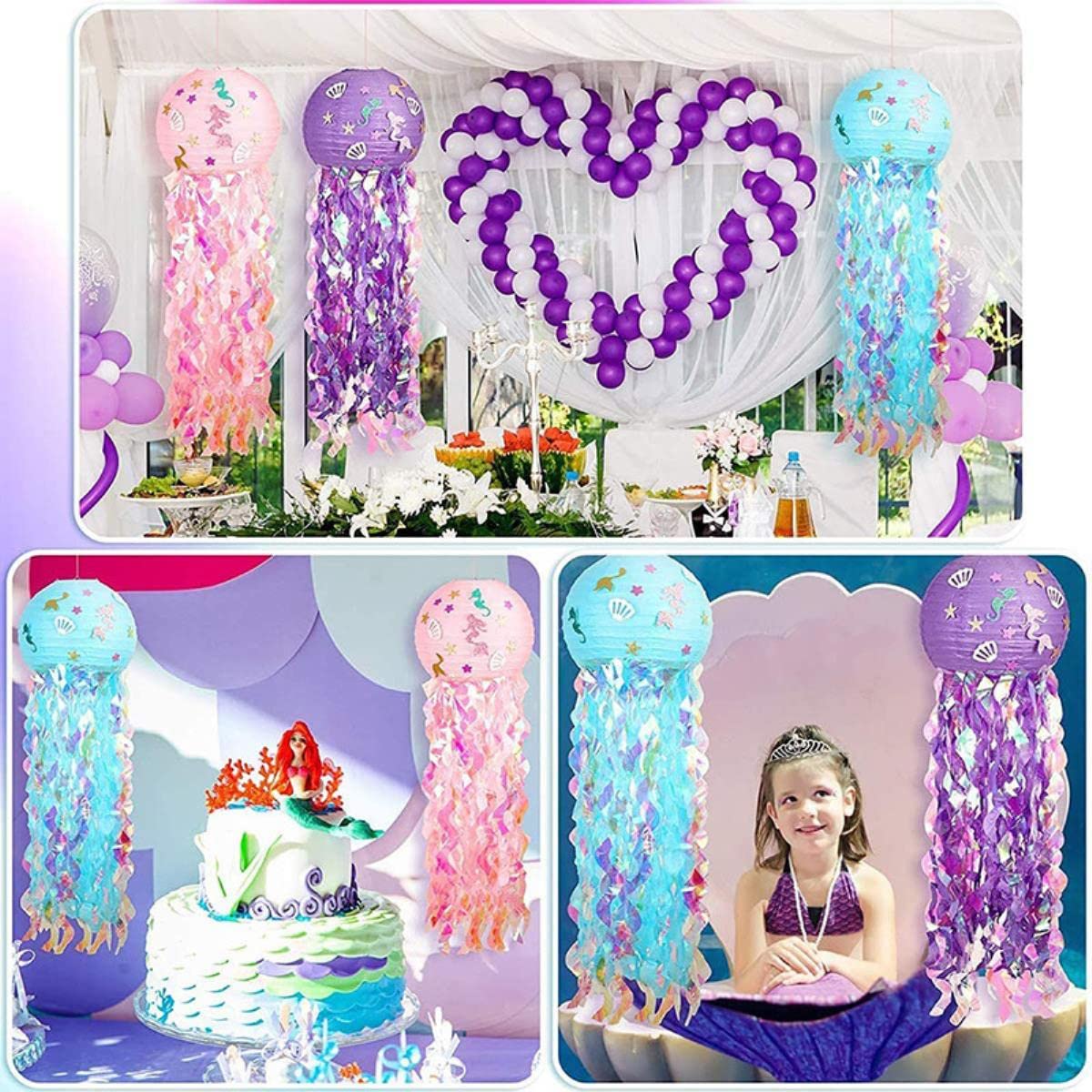 Lanterna per bambini Fai da te Lanterna di carta fatta a mano Decorazione per acquario Ornamenti per meduse Decorazioni per sfondo a tema Forniture-8PCS, Polonia