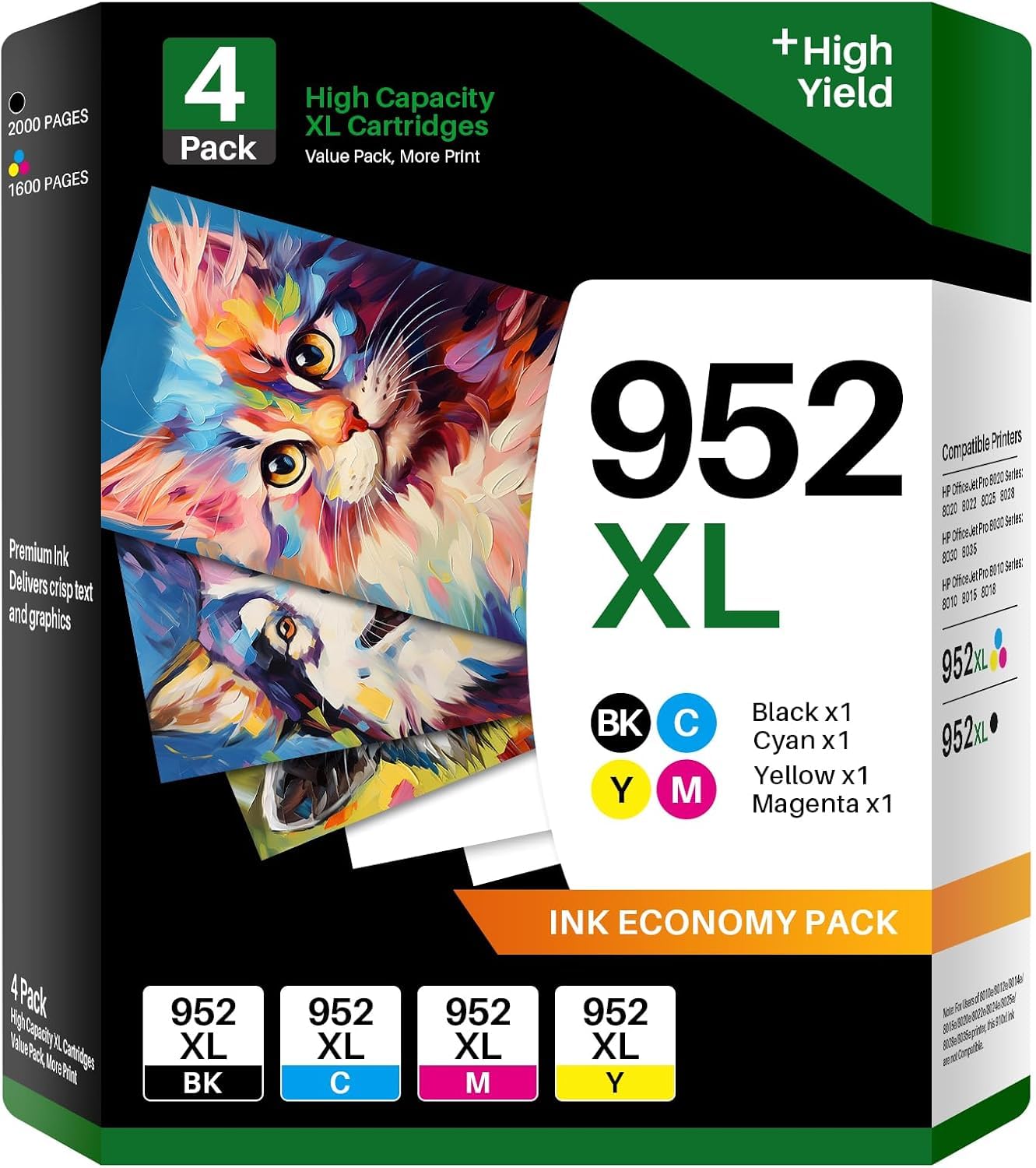 Photo 1 of colorfly 952XL Ink Cartridges Combo Pack Replacement for HP 952 XL Ink Cartridges 4 Pack