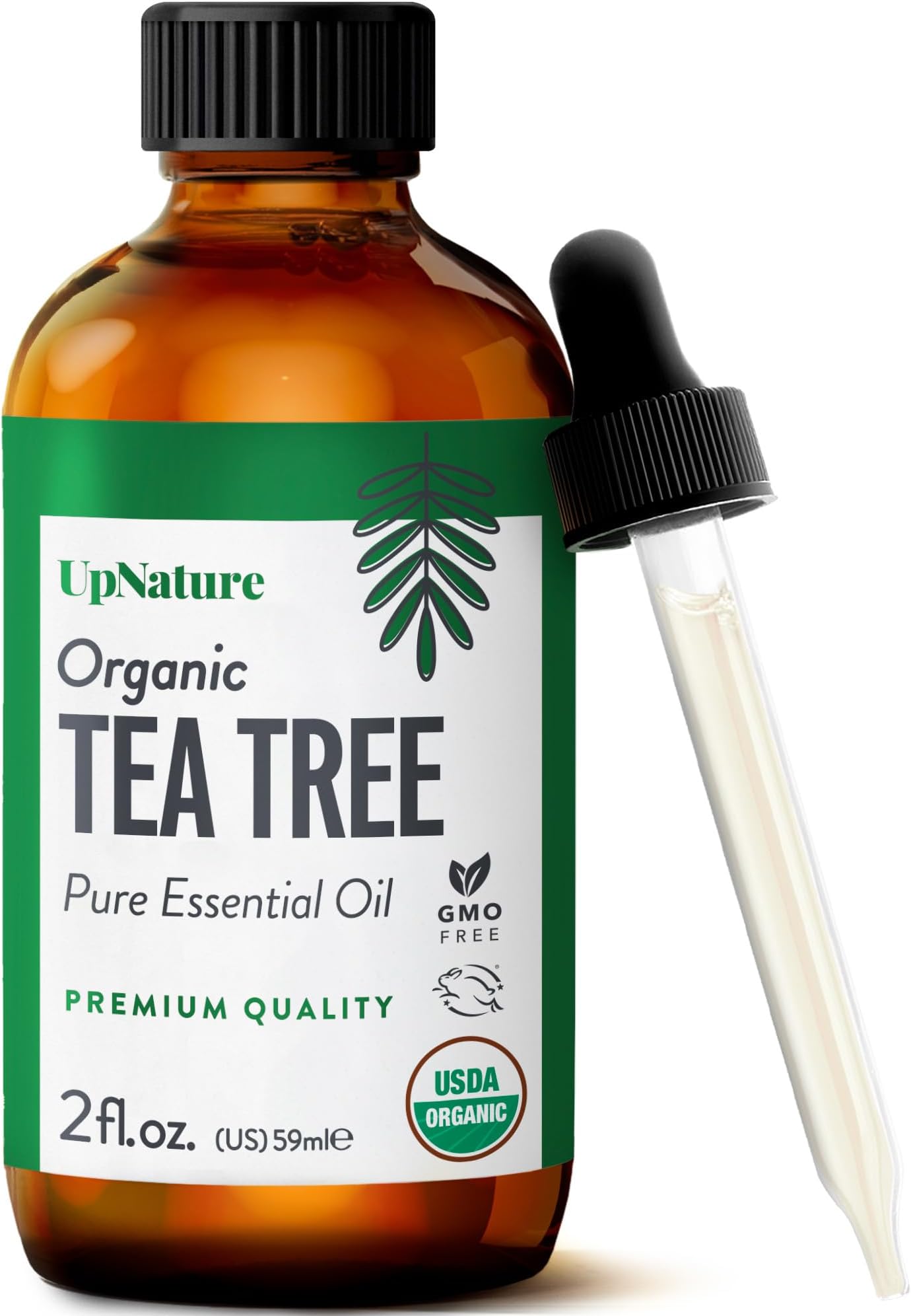 USDA Certified Organic Tea Tree Essential Oil 2oz – 100% Natural & Pure Tea Tree Oil for Skin Care, Hair Growth Serum & Healthy Toenail - Premium Quality Aromatherapy Oil for Hair Skin and Nails