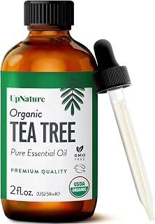 UpNature Tea Tree Oil - 100% Pure USDA Certified Organic Tea Tree Essential Oils for Skin, Hair, Toenail, Body and Scalp (2oz)