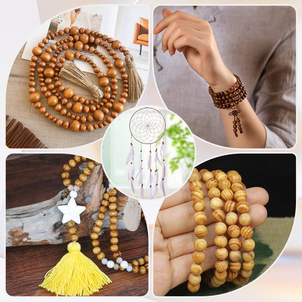 Lot De 240 Perles En Bois Brut Naturel - 8 Styles - Perles