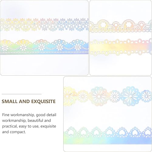Miniatura 7 de EXCEART Washi - Cinta adhesiva de encaje con patrón de flores, 10 unidades, cinta adhesiva decorativa para álbumes de recortes, cuaderno, decoración