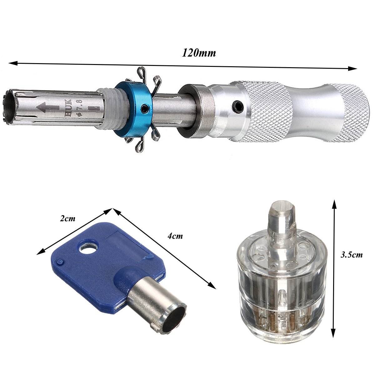 Strumento Di Riparazione Del Fabbro Del Cilindro 3Pcs 7Pin Tubular Pick Tool Accessori Per Auto E Veicoli