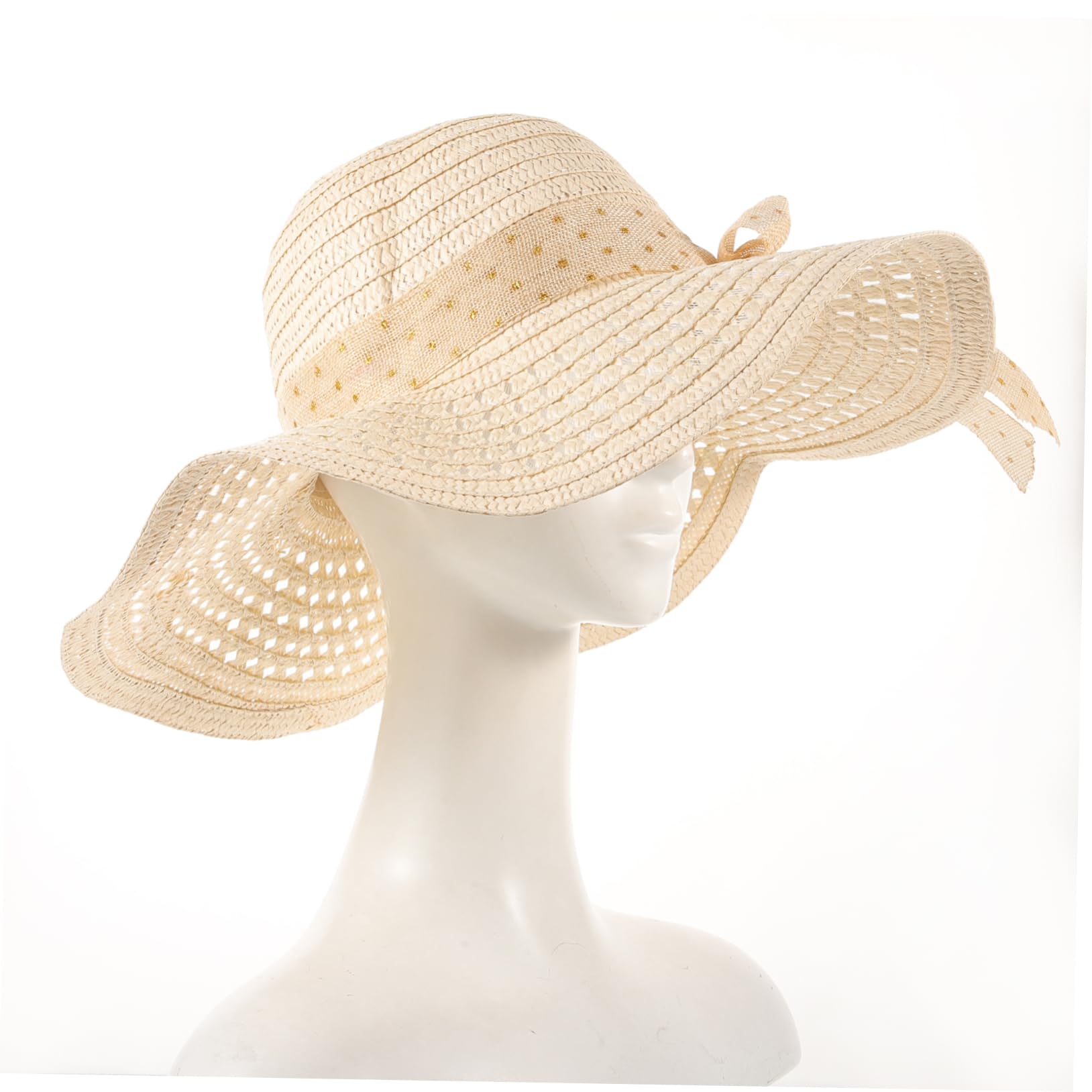 Kisangel Cappello Sole Intrecciata Cappello Multifunzionale con Visiera Larga per Spiaggia e attività e Traspirante Design Moda Facile Riporre