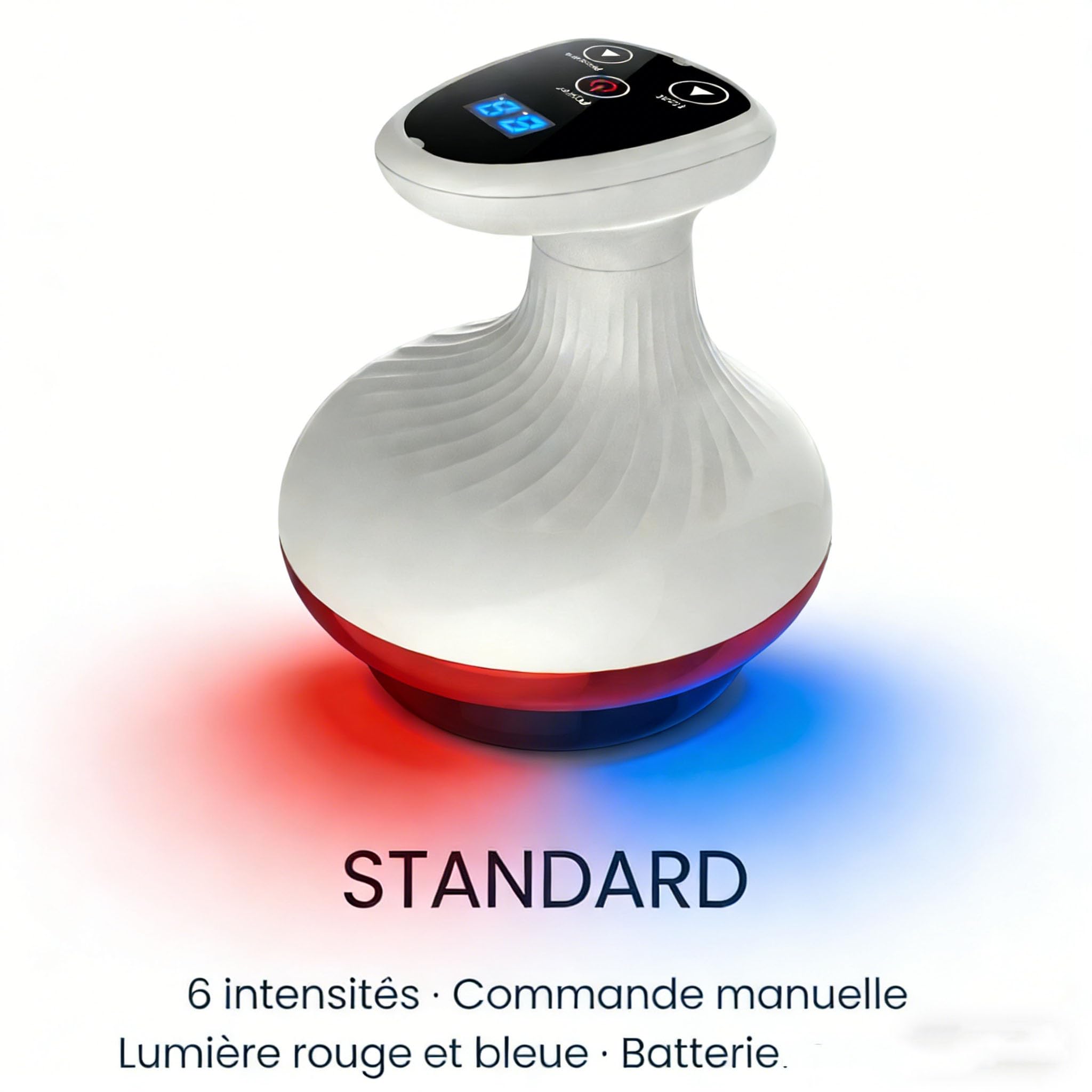 Appareil De Massage 4-En-1 Contre La Cellulite,Masseur Anti Cellulite électrique à Ventouse,9 Niveaux De Chauffage,9 Niveaux D'aspiration,Raffermissement Pour Visage,Ventre,Jambes,Bras (A)