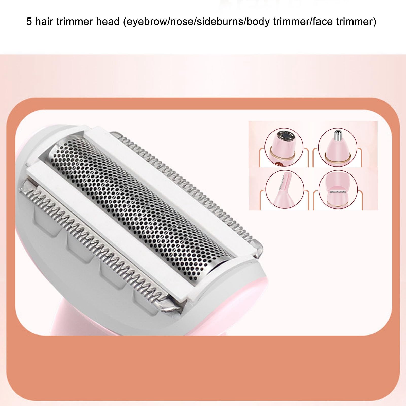 Maquinilla Eléctrica para Cortar el Pelo para Mujer, Maquinilla de Afeitar Eléctrica, Cortapelos 5 en 1 para Mujer, Afeitadora Corporal, Depilación Multifunción Lavable