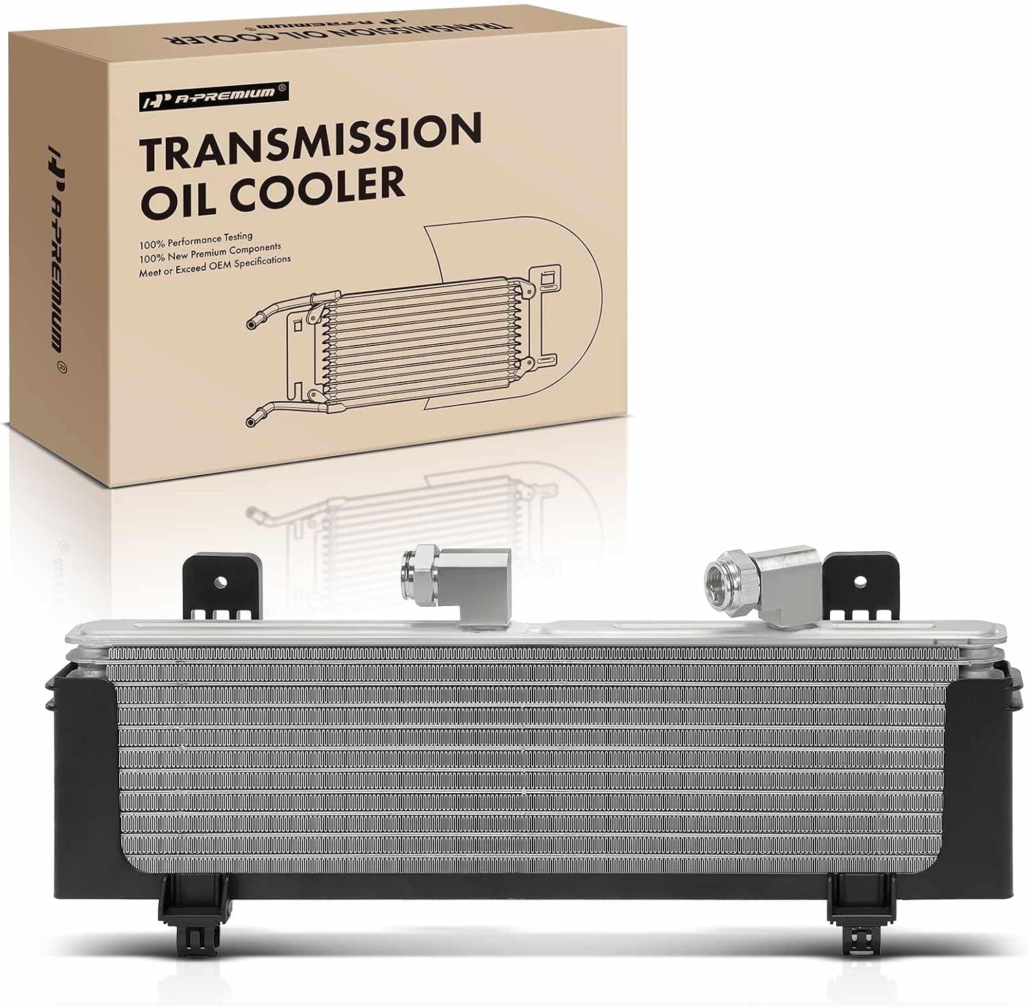 A-Premium Automatic Transmission Oil Cooler Compatible with Chevrolet Silverado 2500 HD, Silverado 3500 HD & GMC Sierra 2500 HD, Sierra 3500 HD, 2017 2018 2019, 6.6L, Diesel, Stack-Up