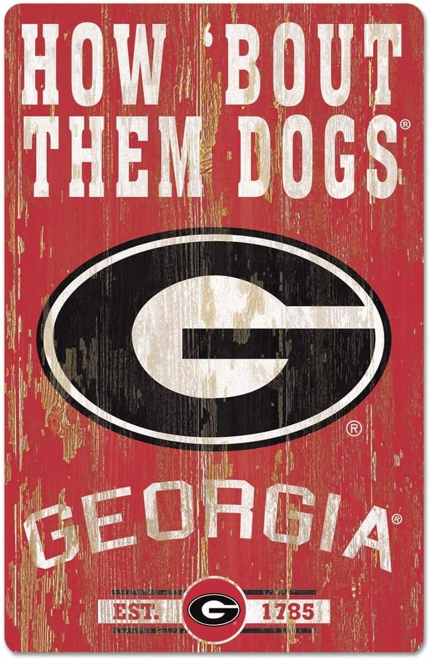 Wincraft NCAA Georgia Bulldogs 11x17 Wood Sign, Team Color, One Size