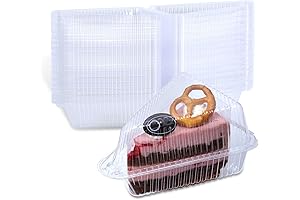AQSXO 50-Count Clear Pie Slice Carriers with Lids