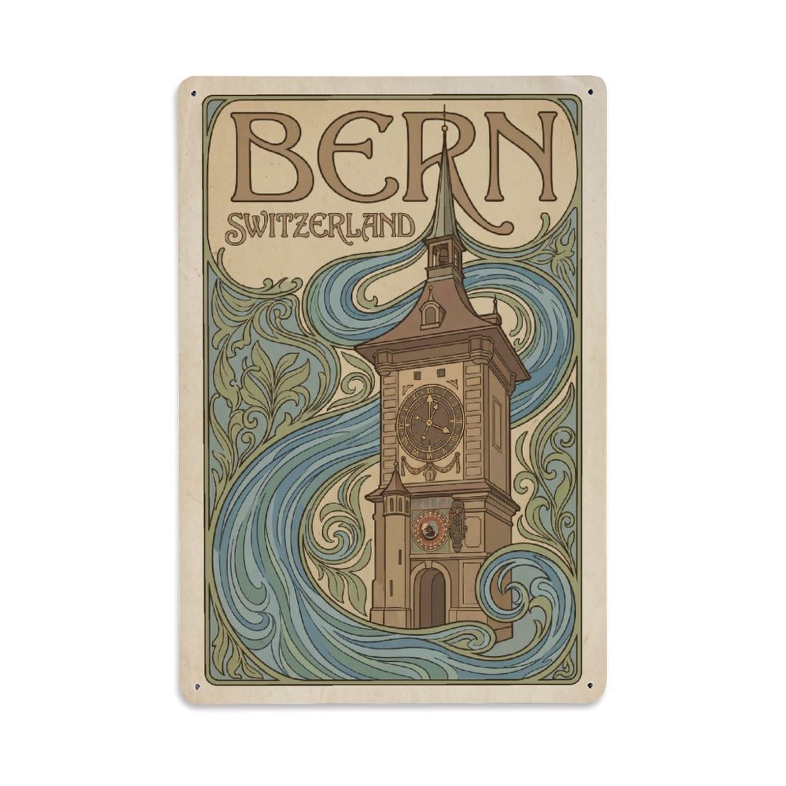 Switzerland Bern Vintage Travel Metal Tin Sign