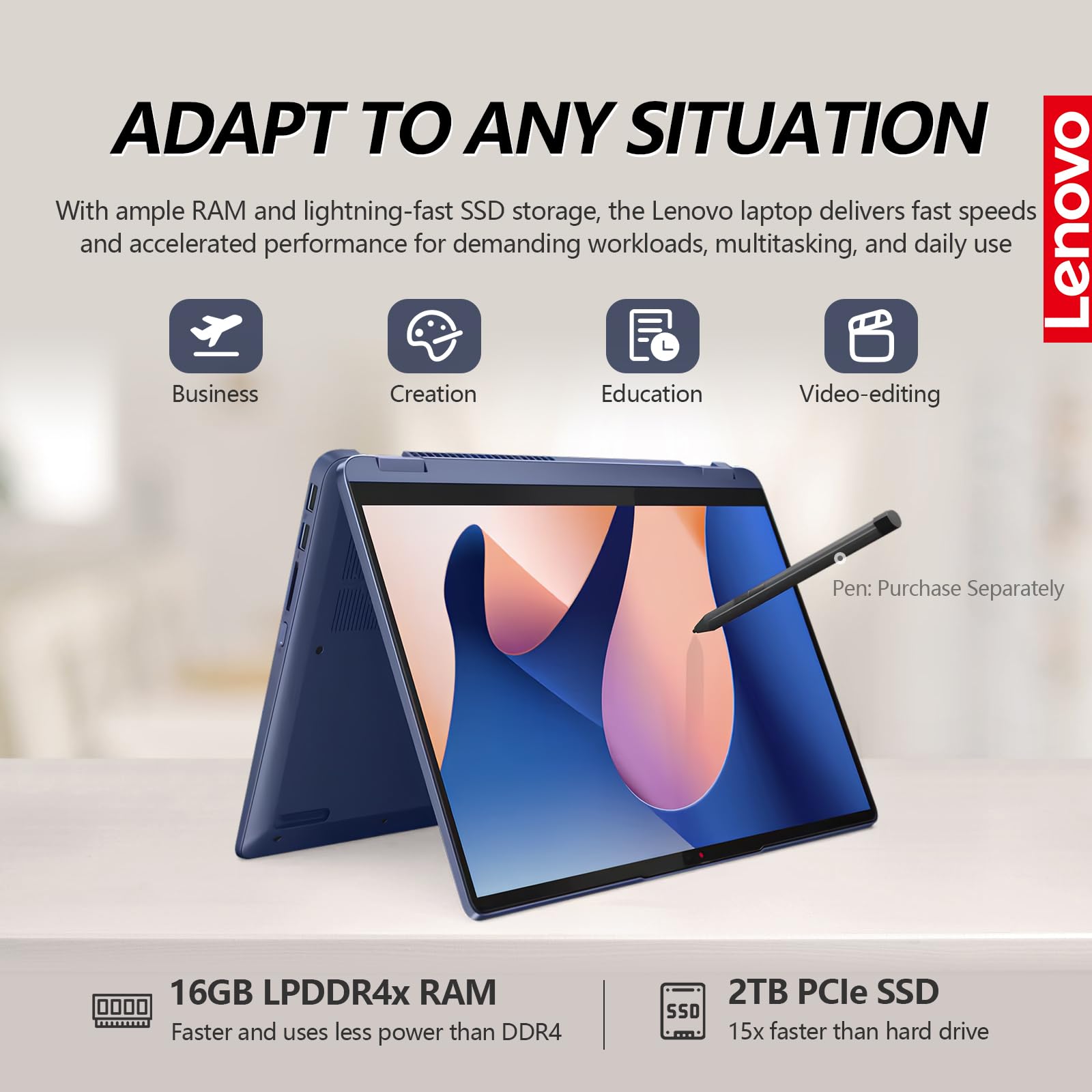 Lenovo IdeaPad Flex 5 2 in 1 Laptop Touchscreen, 14 Inch FHD Ultra