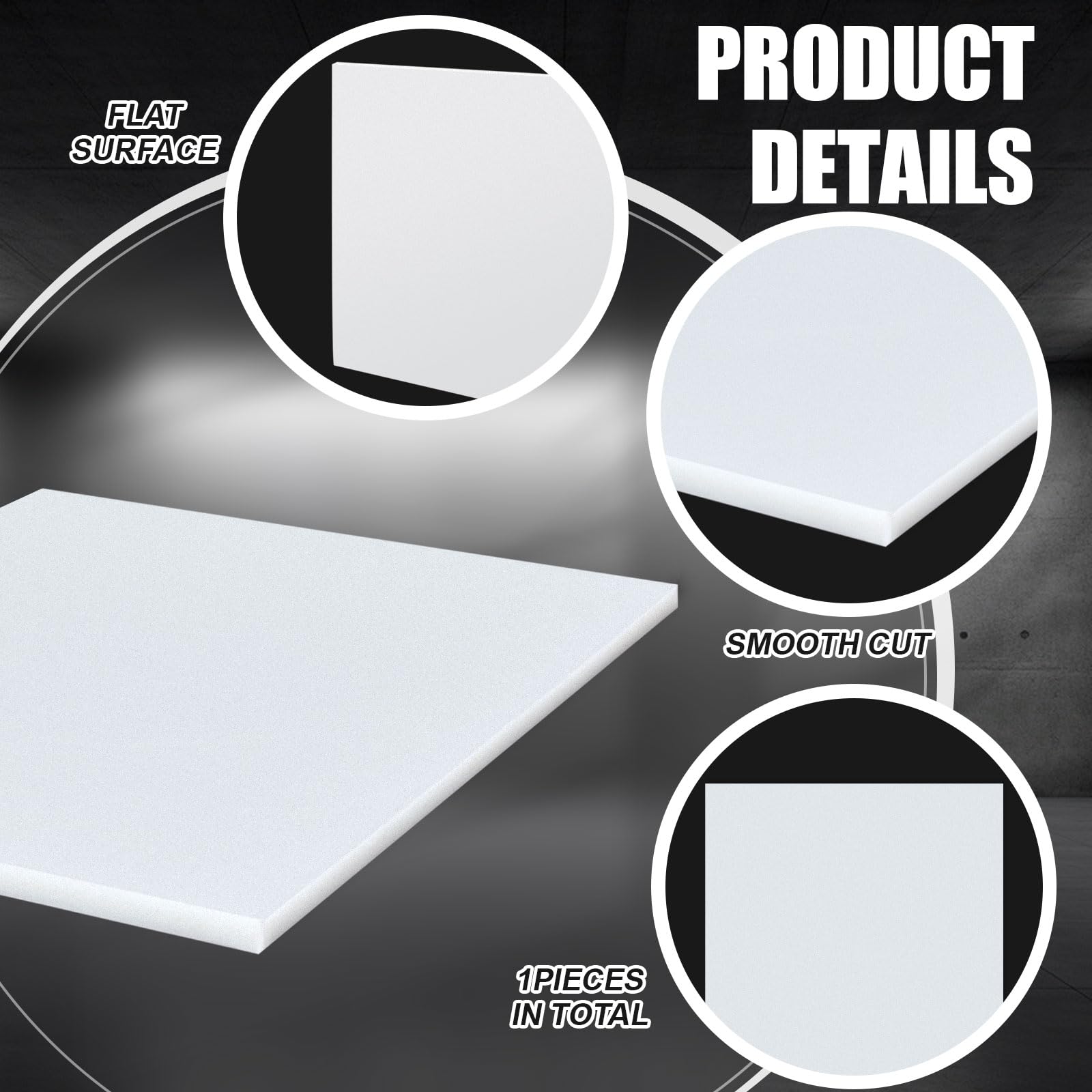 HDPE Plastic Sheets - 2 Pack, 1/2" Thick -3