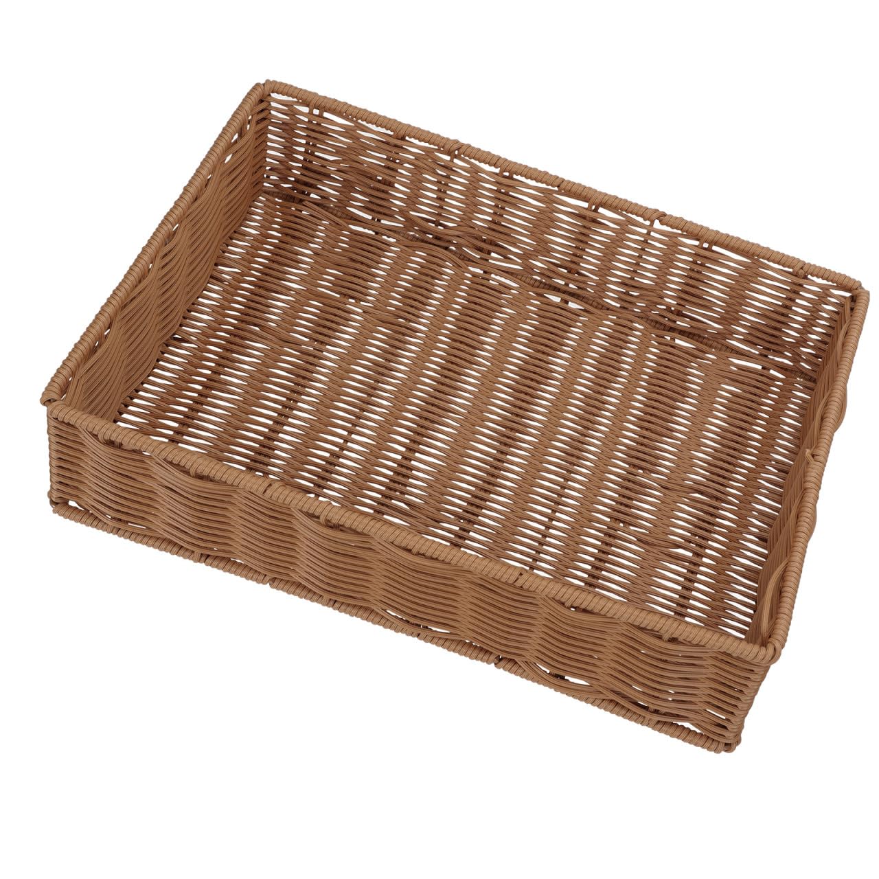 Cesta organizadora rectangular de plástico y hierro para guardar artículos diversos en la sala 1