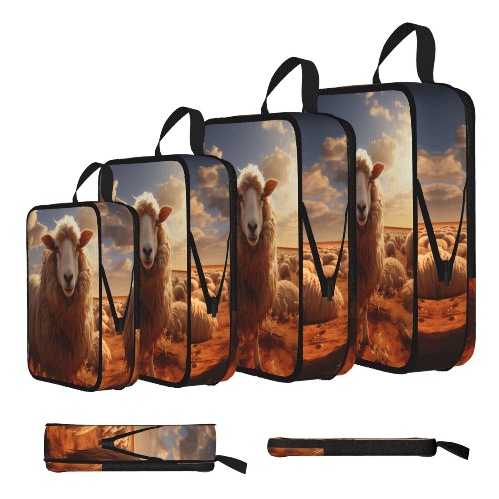 Australian sheep Compression Packing Cubes 4 Piece Set