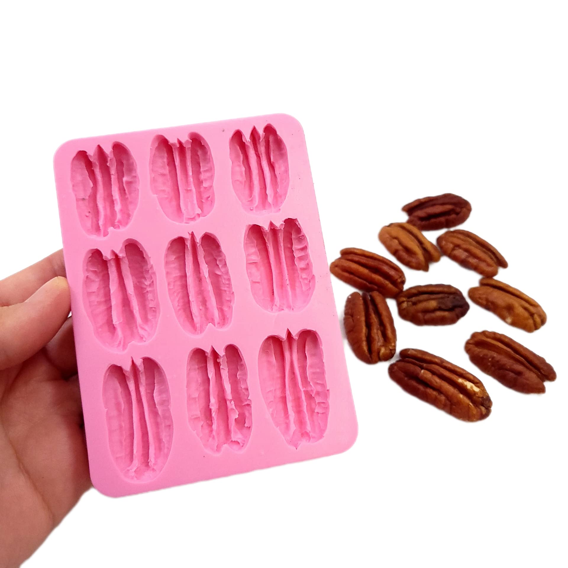 Pecan silicone mold 9 Cavities mold, Wax melt silicone mold, Candle dessert mold, Wax silicone mold