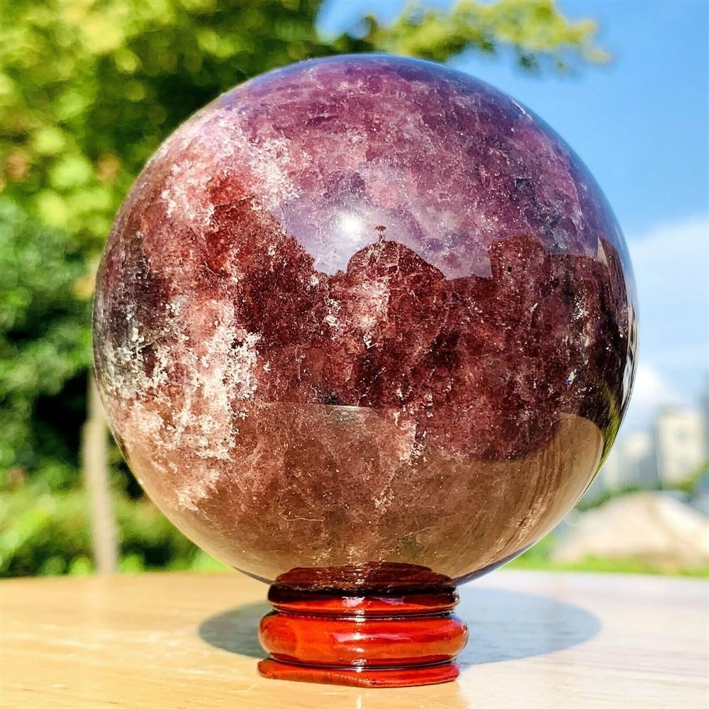 Strawberry Quartz Crystal Ball Crystals Ornaments (Size : 150-200g)