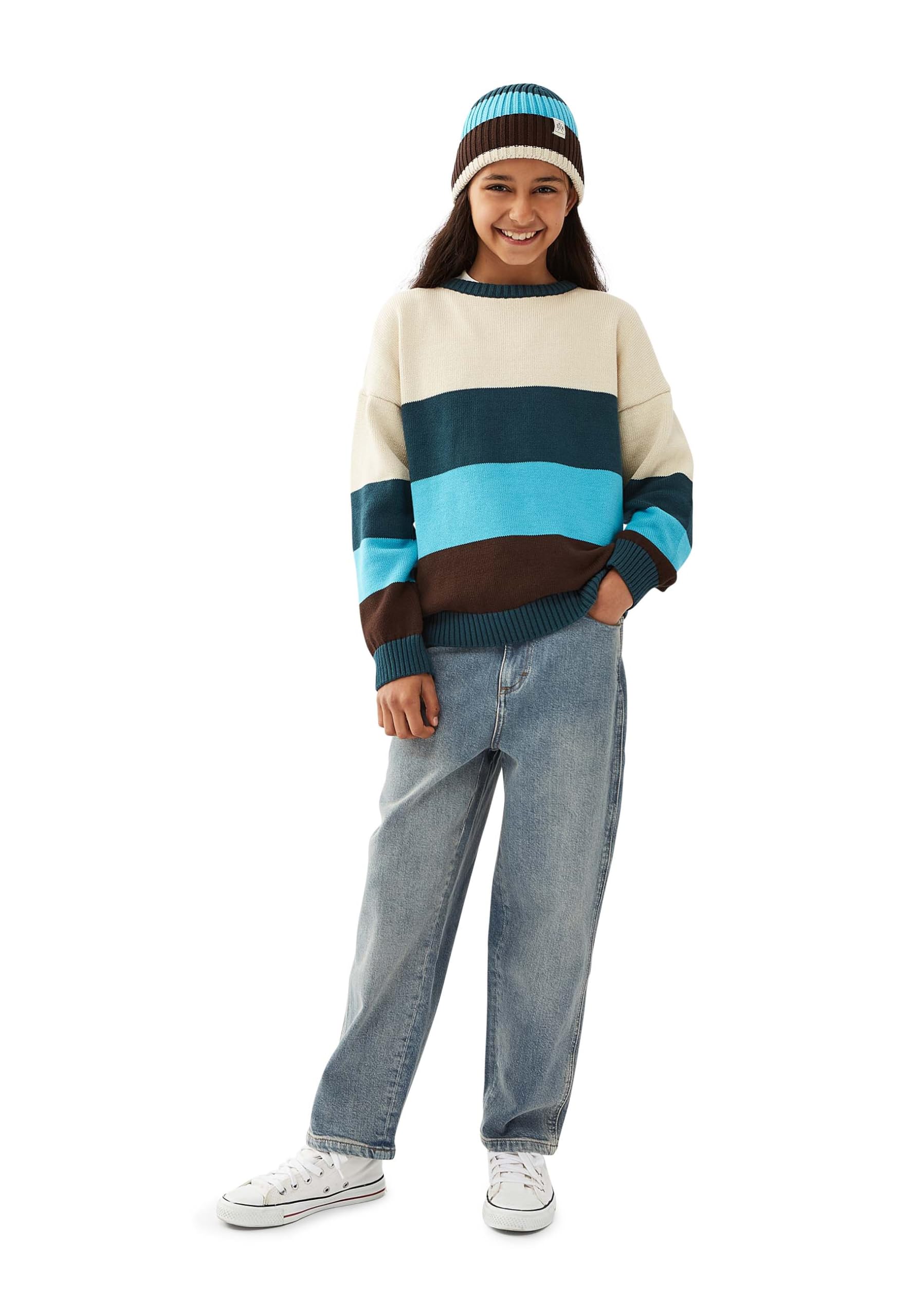 Band of Rascals Kinder Strickpullover Boxy Block aus Bio-Baumwolle