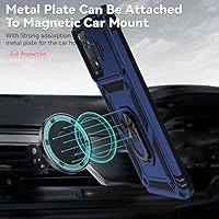 Vista 6 de Funda para Redmi Note 11 Pro 4G5GRedmi Note 11E Pro con protector de pantalla de vidrio templado y cubierta de cámara deslizante, anillo magnético