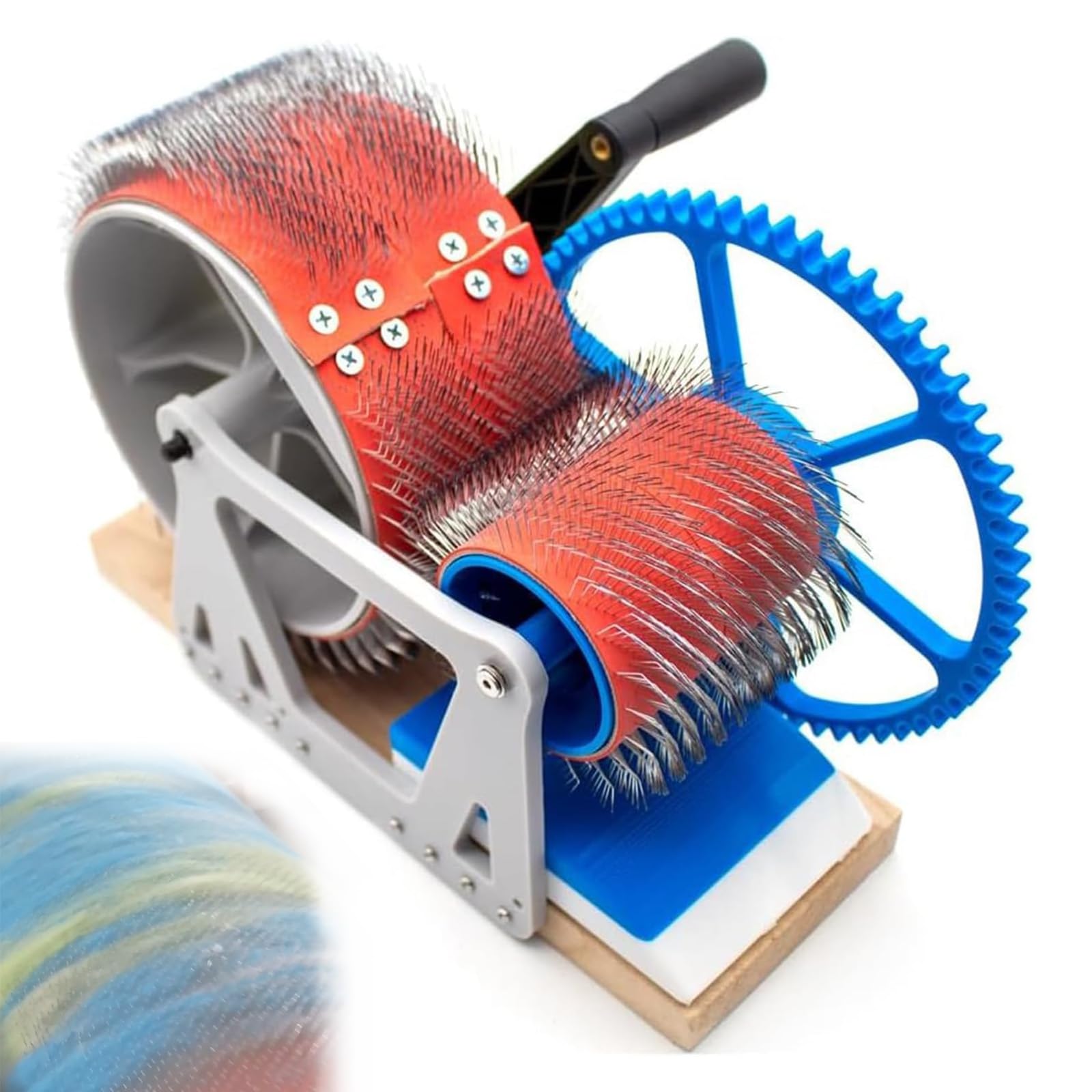 Cardeuse à tambour pour laine machine manuelle robuste pour éliminer les nœuds des fibres