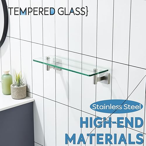 Miniatura 7 de KOKOSIRI Estante flotante para baño, estantes de montaje en pared de 16 pulgadas para dormitorio, sala de estar, cocina, estante colgante pequeño de