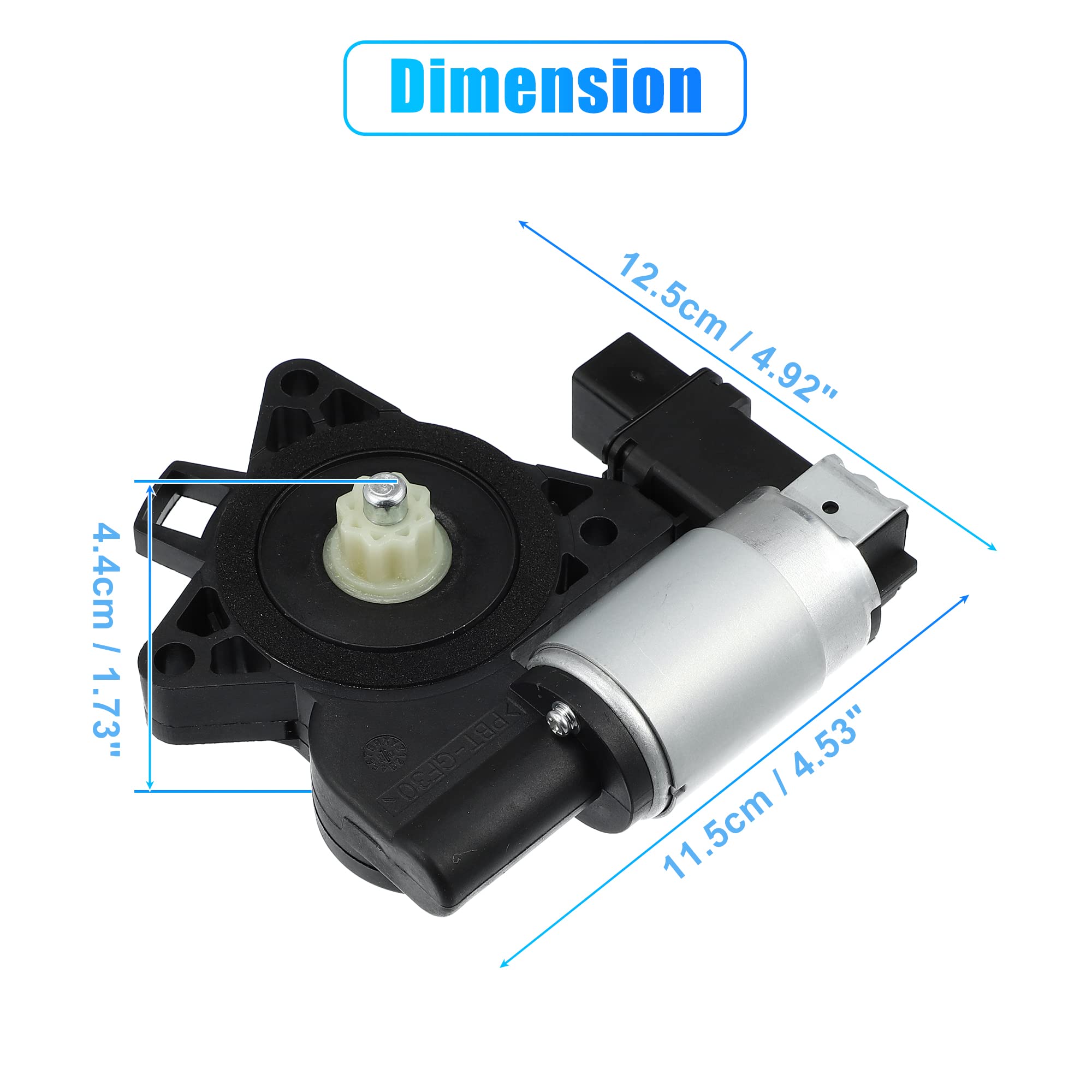 X AUTOHAUX Moteur De Lève-Vitre Pour Mazda 3 04-09 1pc | Couleur Noir Argenté, Matériau Métal Plastique, Dim 12,5x11,5cm, Pour Mazda CX-7 07-12, Pour Mazda 6 03-08, OE G22C5858XF
