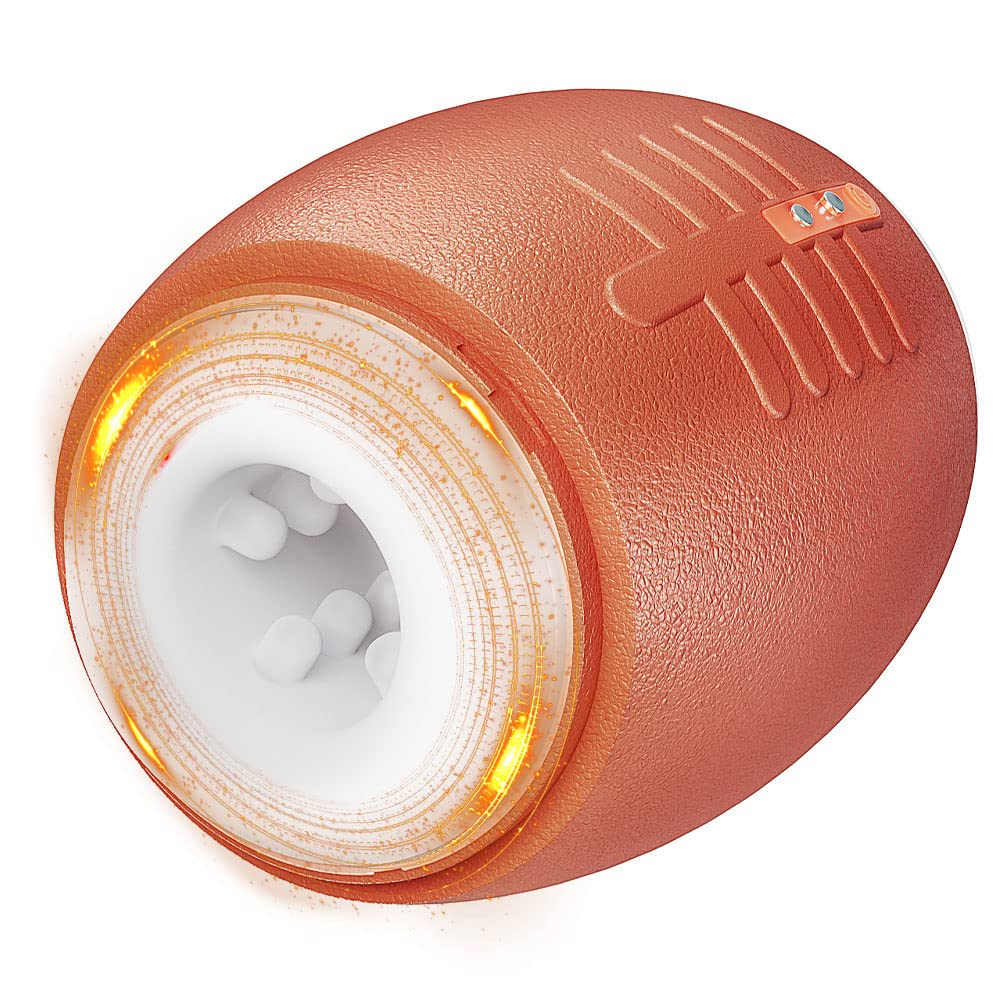 Elektrischer Masturbator Penis Vibrator 10 Vibrationen 2 Motoren, Sex Spielzeug für die Männer Masturbieren, Offenem Ende automatische Taschenmuschi Massagegerät Oral Masturbatoren Cup,Orange
