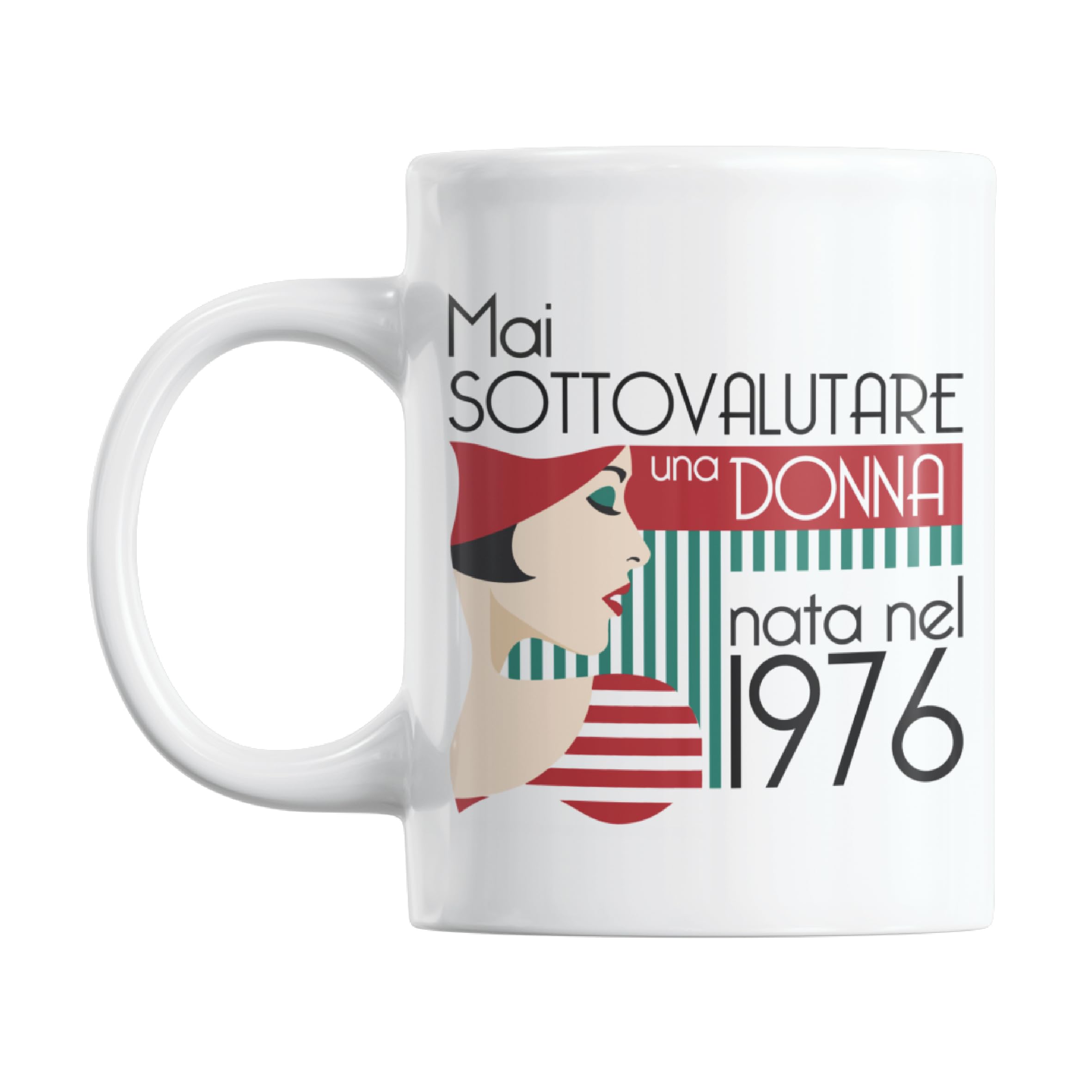 Gesar Tazza 50 Anni Donna – Regalo Compleanno 50 Anni – Idea Regalo Divertente Cinquantesimo Compleanno – Gadget Donna per Mamma, Nonna, Amica, Sorella, Zia - nata nel 76 - (1976)