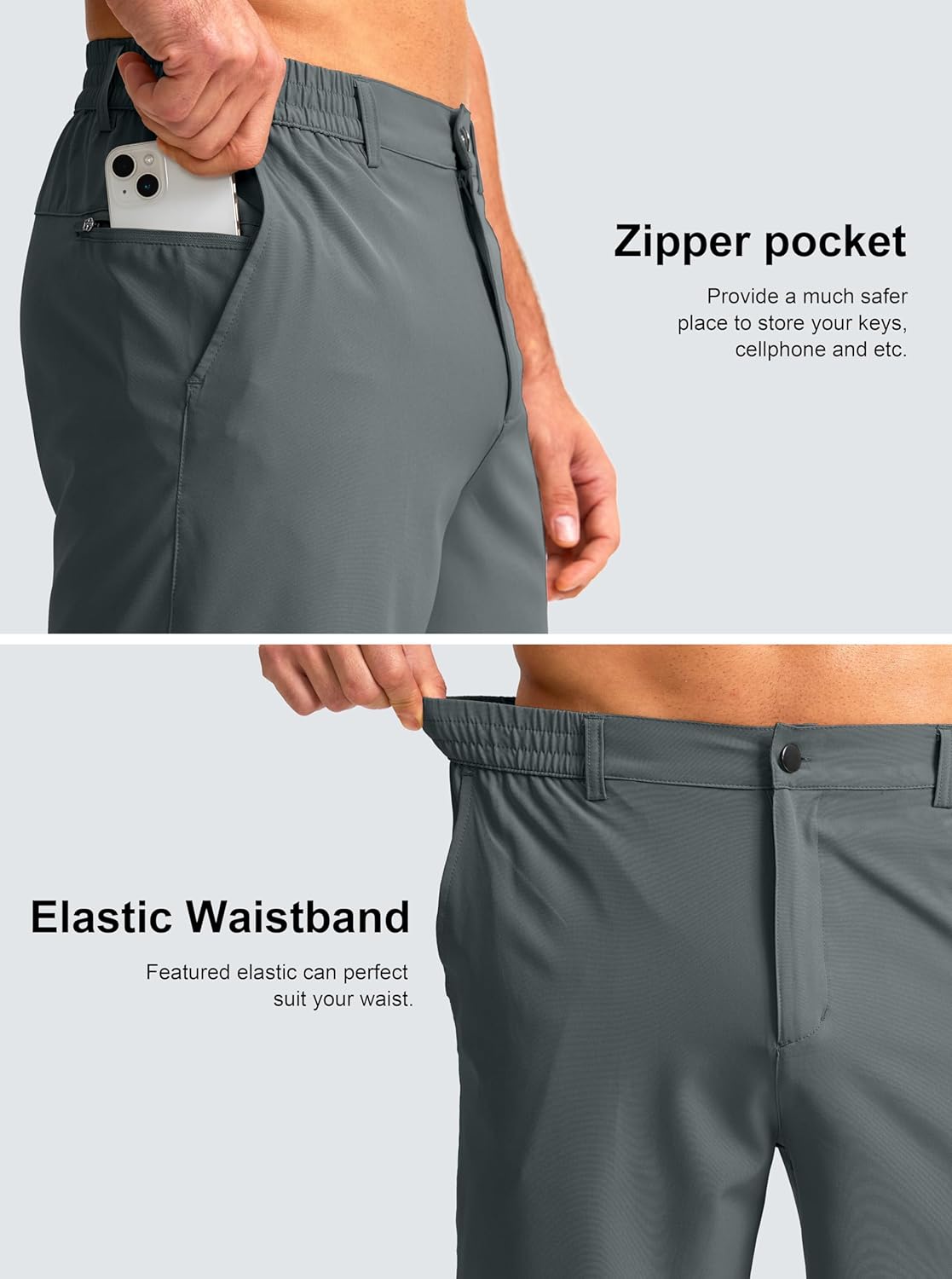 G Gradual Men's Casual Shorts 7" Lightweight Golf Shorts for Men Stretch with 3 Pockets Quick Dry Breathable Work Shorts - Image 3