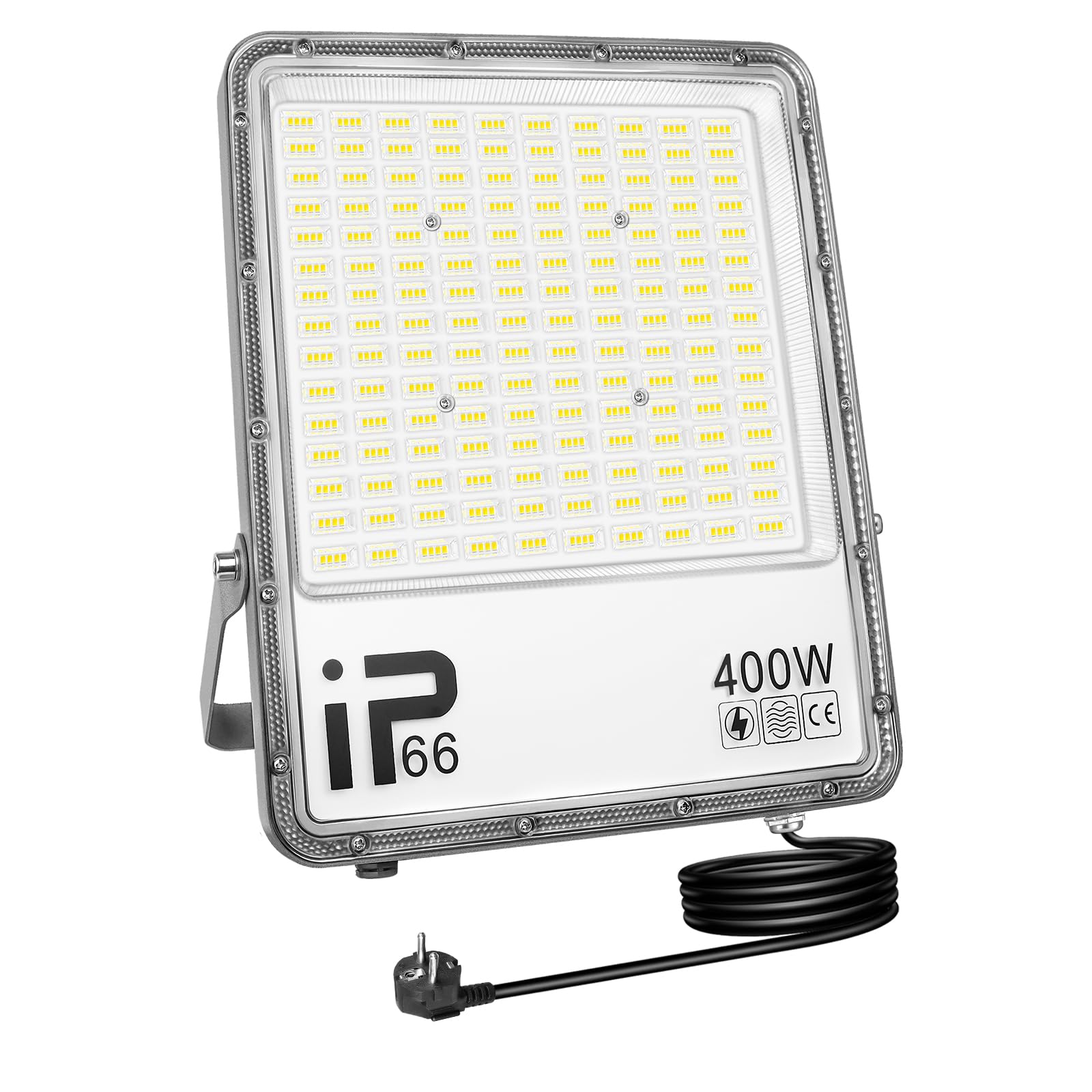 AUXTINGS LED Strahler Außen 400W,40000LM Sicherheitsbeleuchtung Aussen 1,5m Kabel mit Stecker, Aussenstrahler IP66 Wasserdicht, 6000K Außenstrahler, Flutlicht Scheinwerfer für Garten Garage Hof Haus