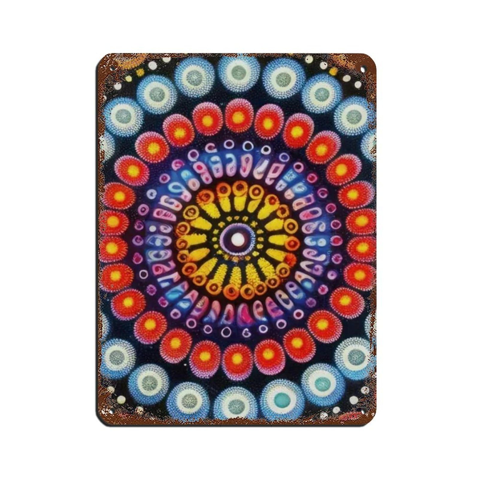 Mandala plaque métal pour effacer le stress avec un décor de studio yoga zen