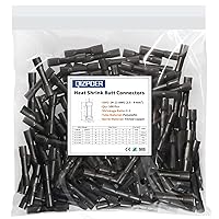 Vista 7 de 100 piezas conectores de tope amarillos termorretráctiles, terminales de crimpado impermeables de 12-10 AWG, conectores de cable eléctrico, empalme