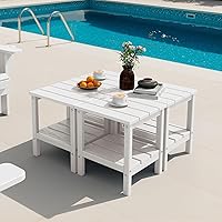 Vista 22 de SERWALL Mesa auxiliar Double Adirondack, Mesa auxiliar de forma rectangular, Negra