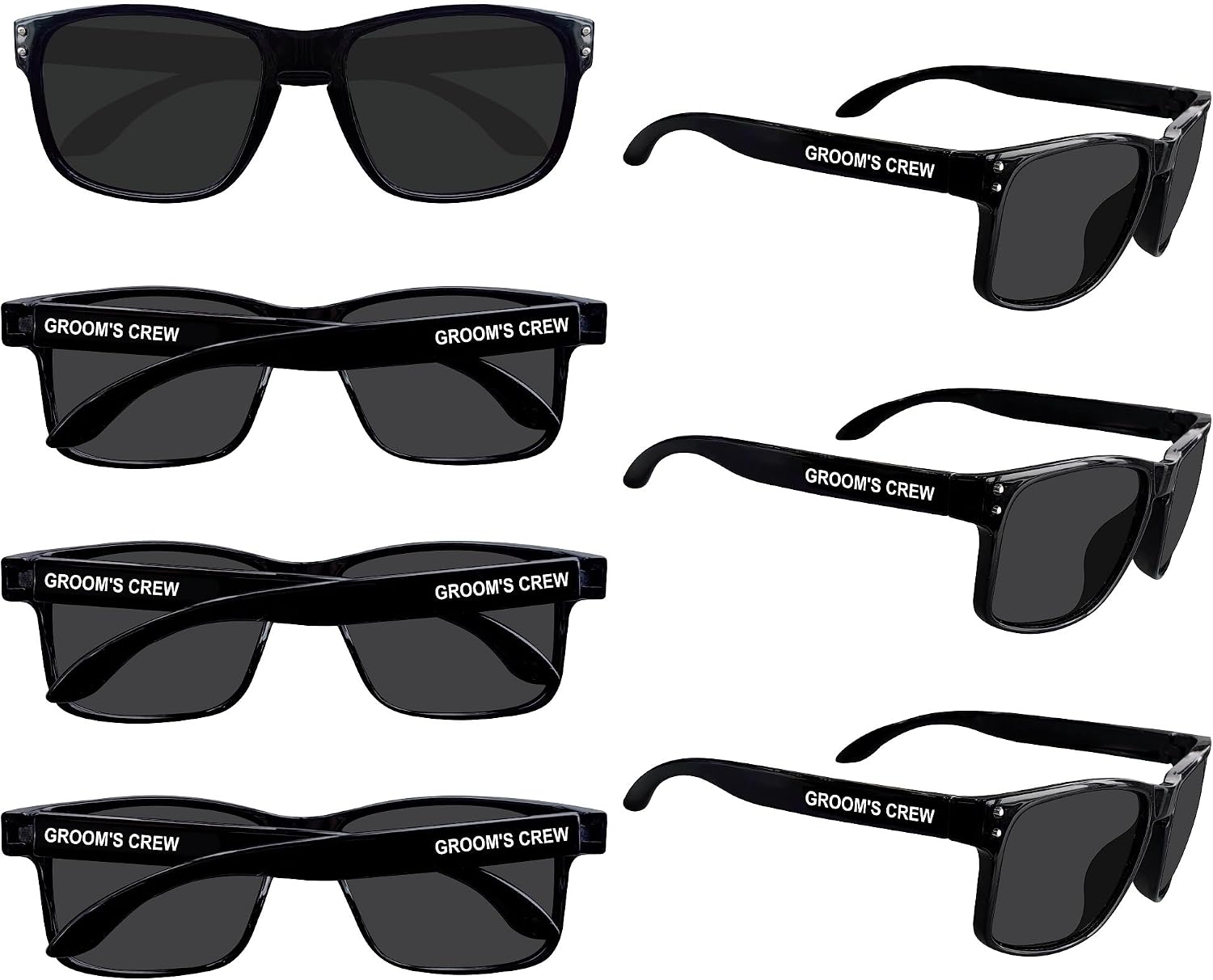 Groom's Crew Groomsmen Gifts Sunglasses 7 Pcs Bachelor Party Favors Groomsmen Sunglasses for Groom and Team Groom(Crew)