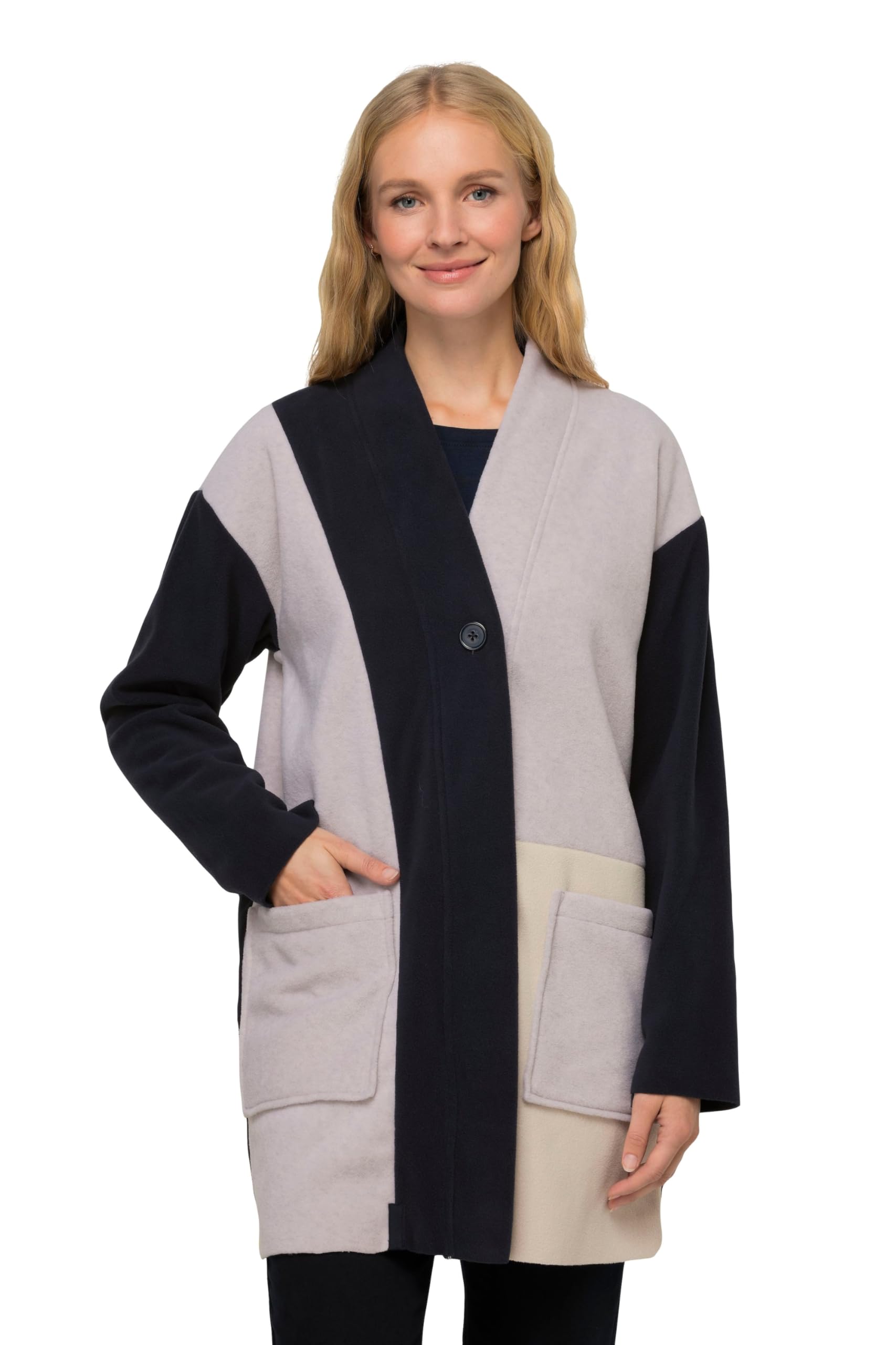 Laurasøn Jacke, Fleece, Colorblocking, Kelchkragen, Langarm, Oeko-TEX 824596