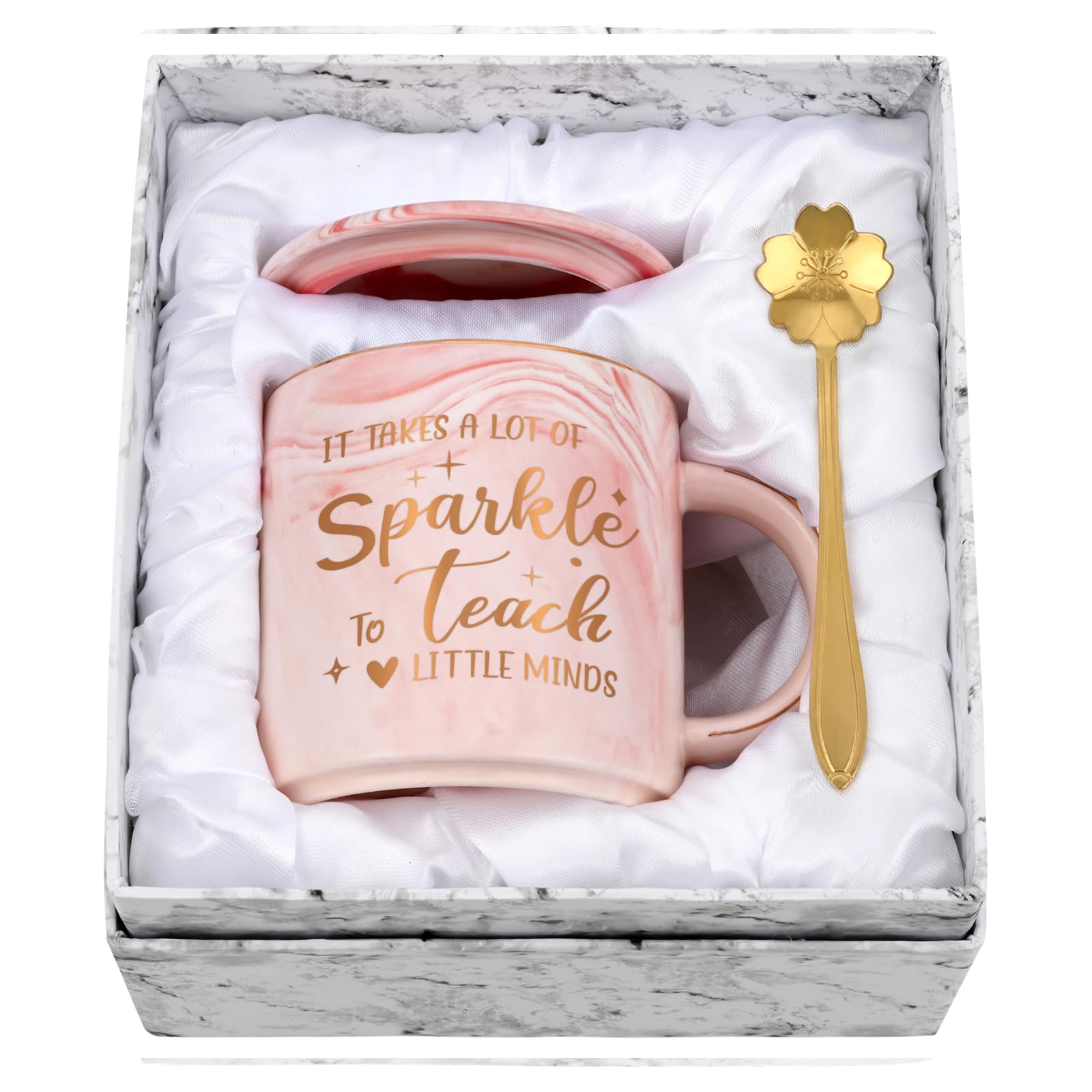 Joymaking Teacher Mug - It Takes a Big Heart to Shape Little Minds - Perfect for Teacher Gifts, 12 Oz, Pink