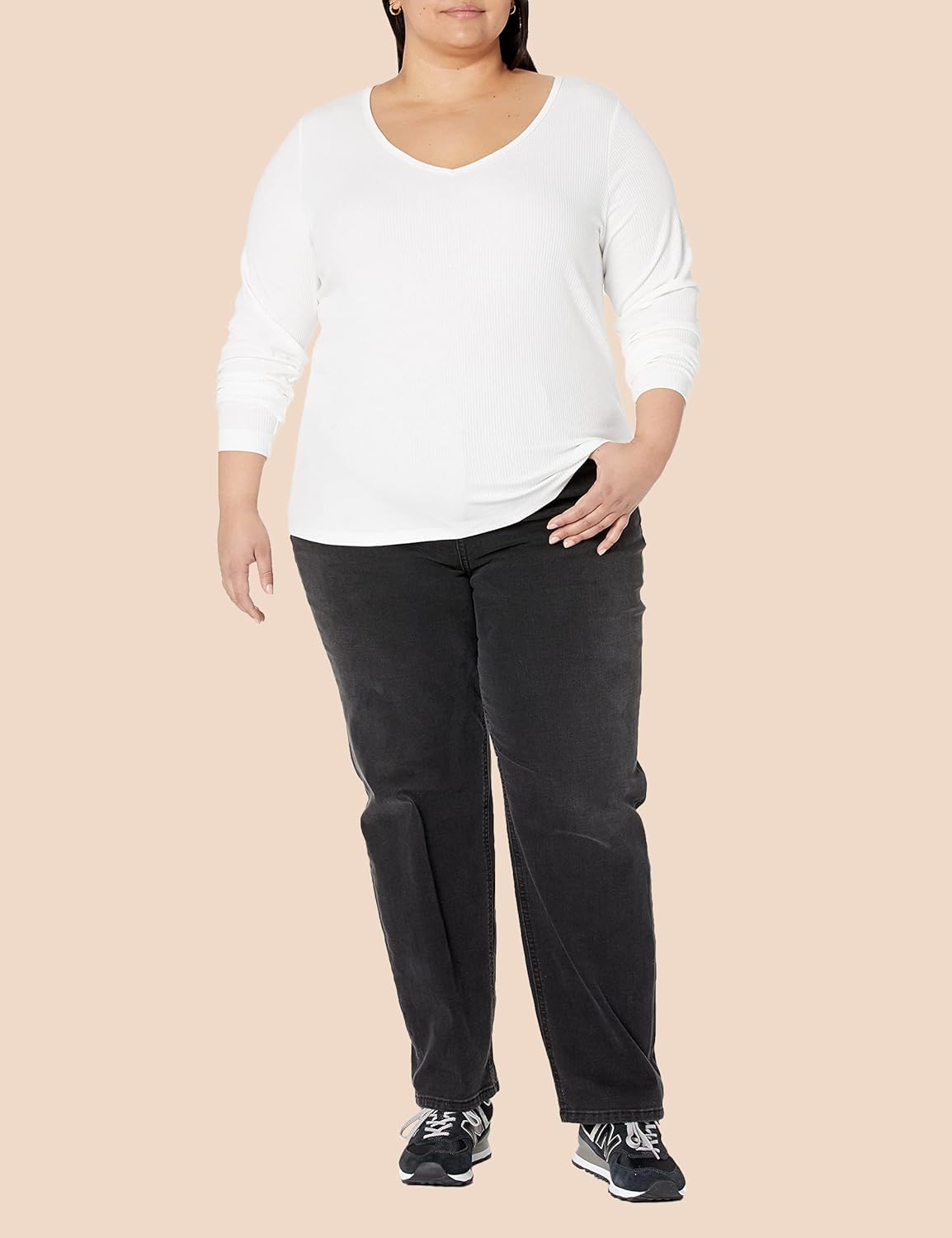 Amazon Essentials Womens Slim-Fit Layering Long Sleeve Knit Rib V-Neck Shirts (Available in Plus Size) - Image 8