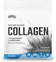 Levels Unflavored Collagen Peptides Powder | 11g Types 1 & 3 per Scoop | No Artificial Ingredients, Hydrolyzed, 1LB
