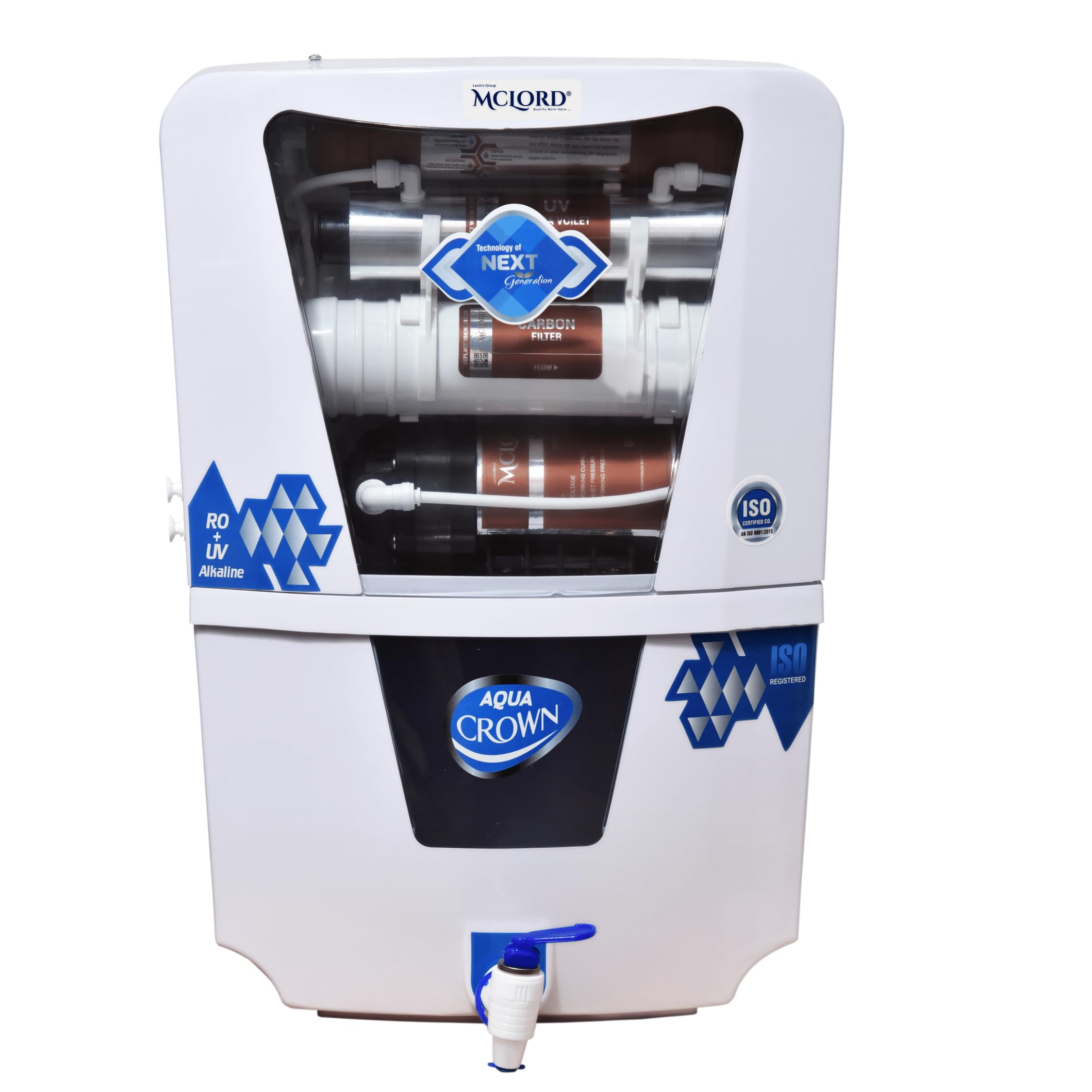 AQUA CROWN WATER PURIFIER | RO+UV+UF+ACTIVATED CARBON WITH TDS & TASTE CONTROLLER | 18 LITER FILTERATION CAPACITY (AC+UF)