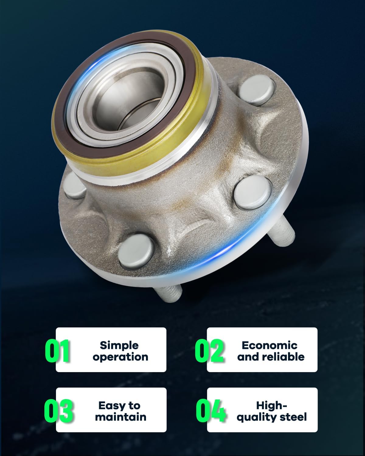 SCITOO 1 x Rear Wheel Bearing and Hub Assembly 2010 2011 2012 2013 For Ford Transit Connect,W/ABS 5-Lug 2.0L 512439