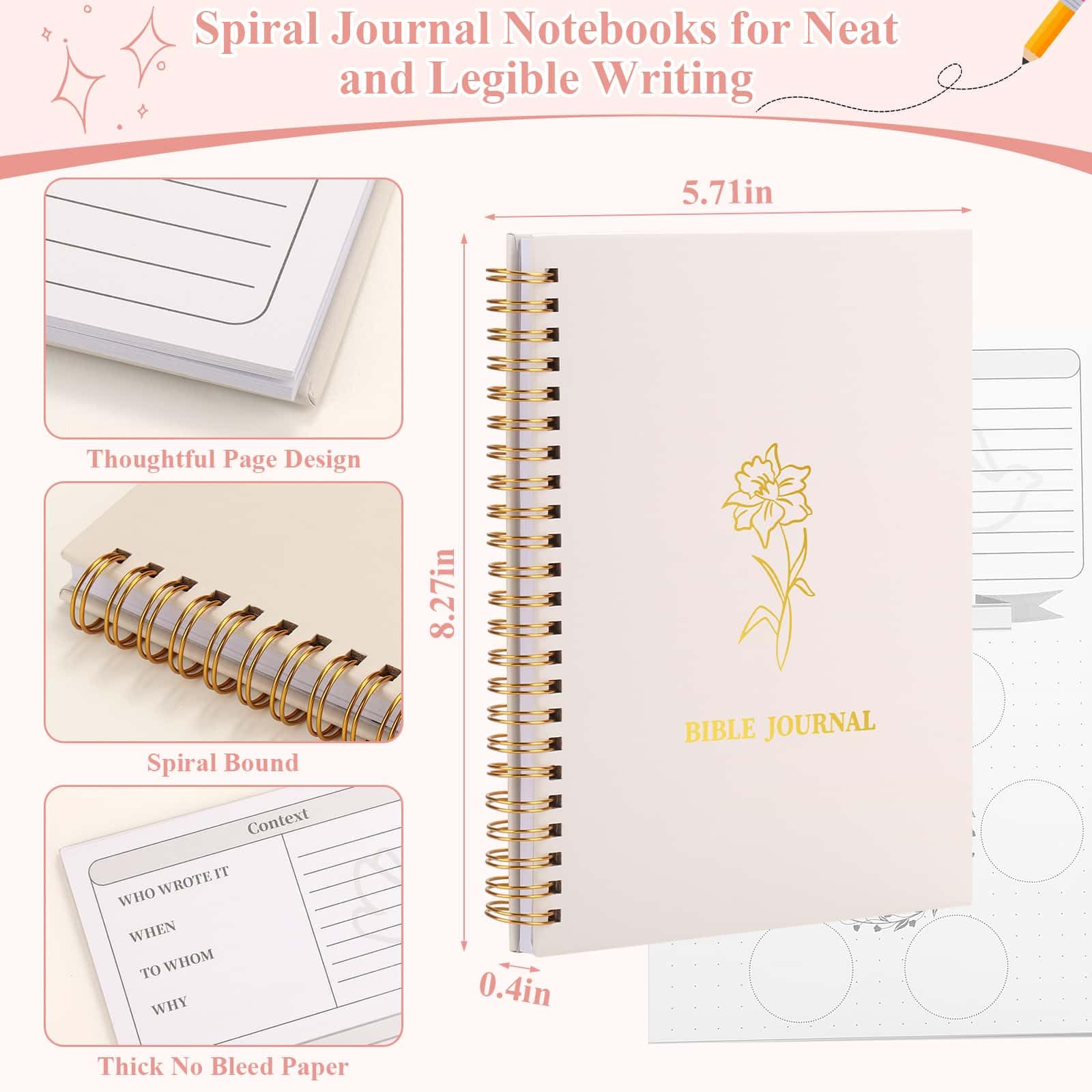 Flasoo Paquete de 106 suministros de estudio bíblico para mujeres, kit de anotación de diario de la iglesia, notas y marcadores con estuche y más accesorios de la Biblia, regalo cristiano