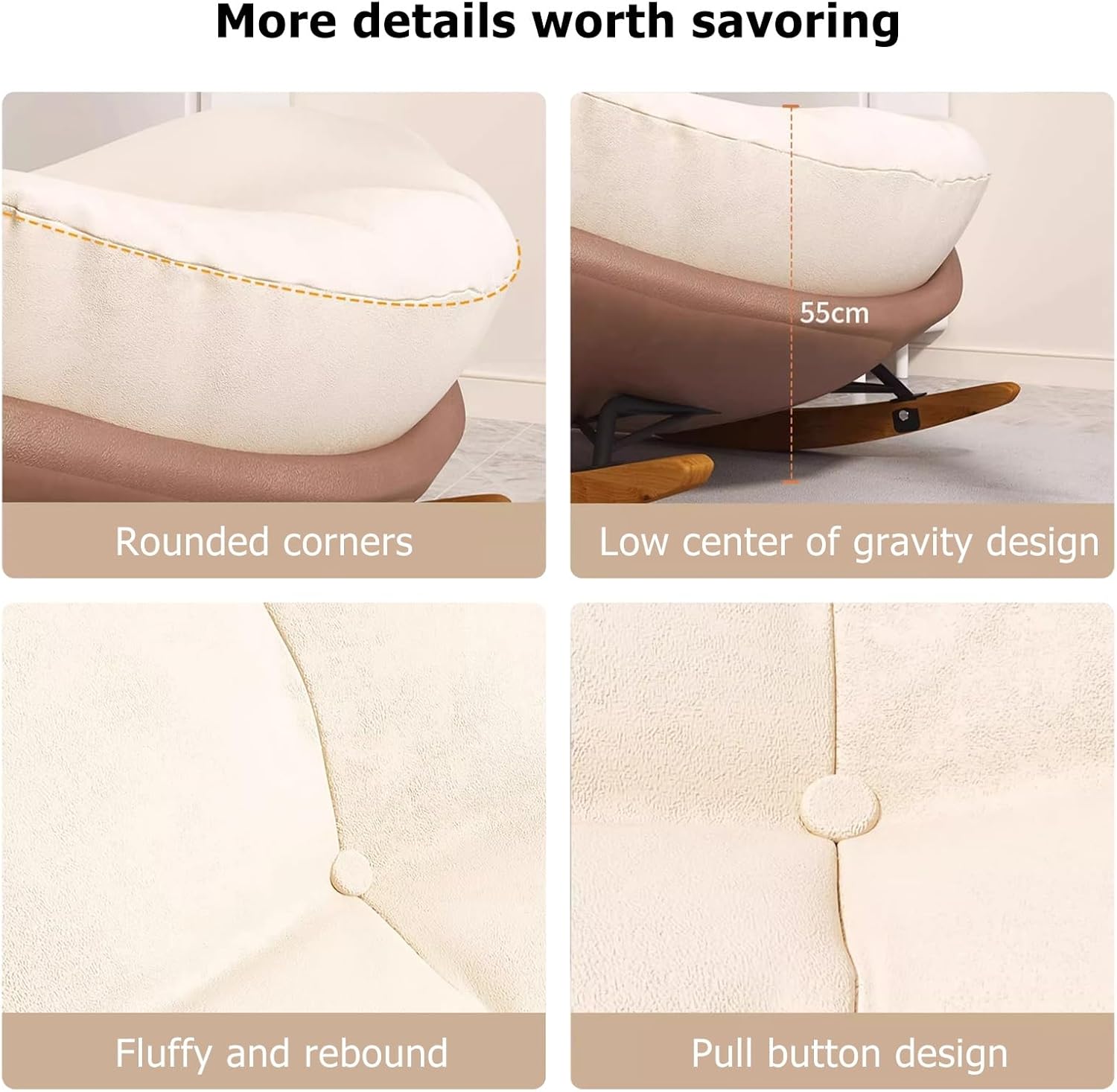 Padded Zero Gravity Chair Oversized Rocking Camping Chair Portable Double Rocking Loveseat Bed Easy Assembly & Waterproof & Lightweight Modern Lounge Chair for Yard Porch Garden Balcony ( Color : Oran